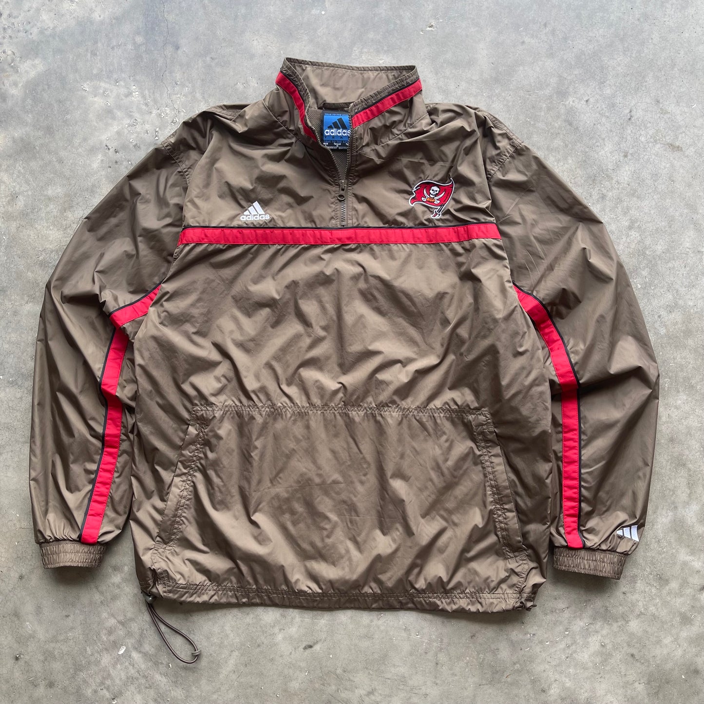 (L) Vintage Tampa Bay Buccaneers Adidas Quarter Zip Windbreaker