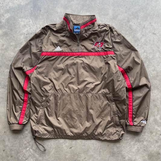 (L) Vintage Tampa Bay Buccaneers Adidas Quarter Zip Windbreaker