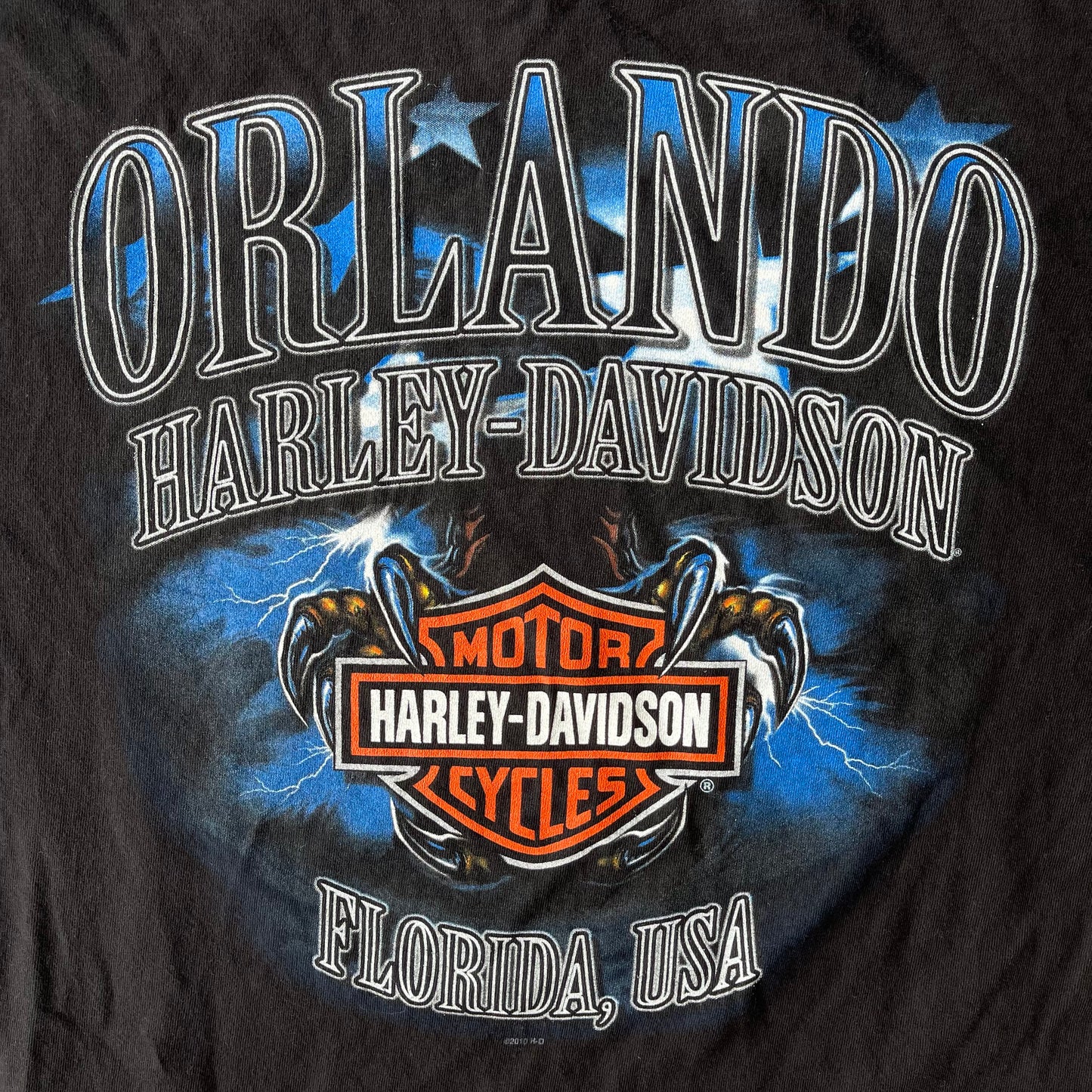 (L) 2010 Harley Davidson Blue Thunder Eagle Orlando, FL Tee
