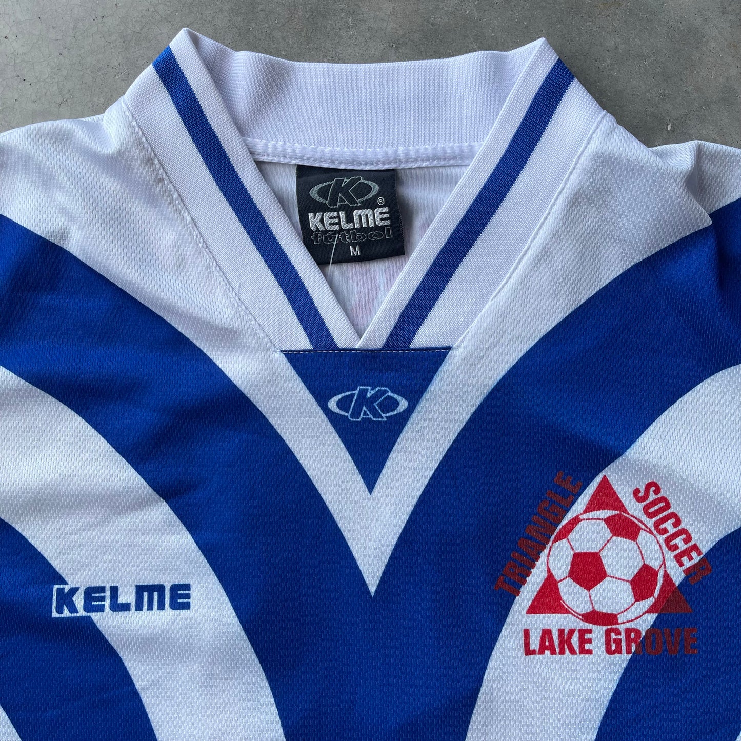 (M) Vintage Kelme White/Blue Soccer Jersey