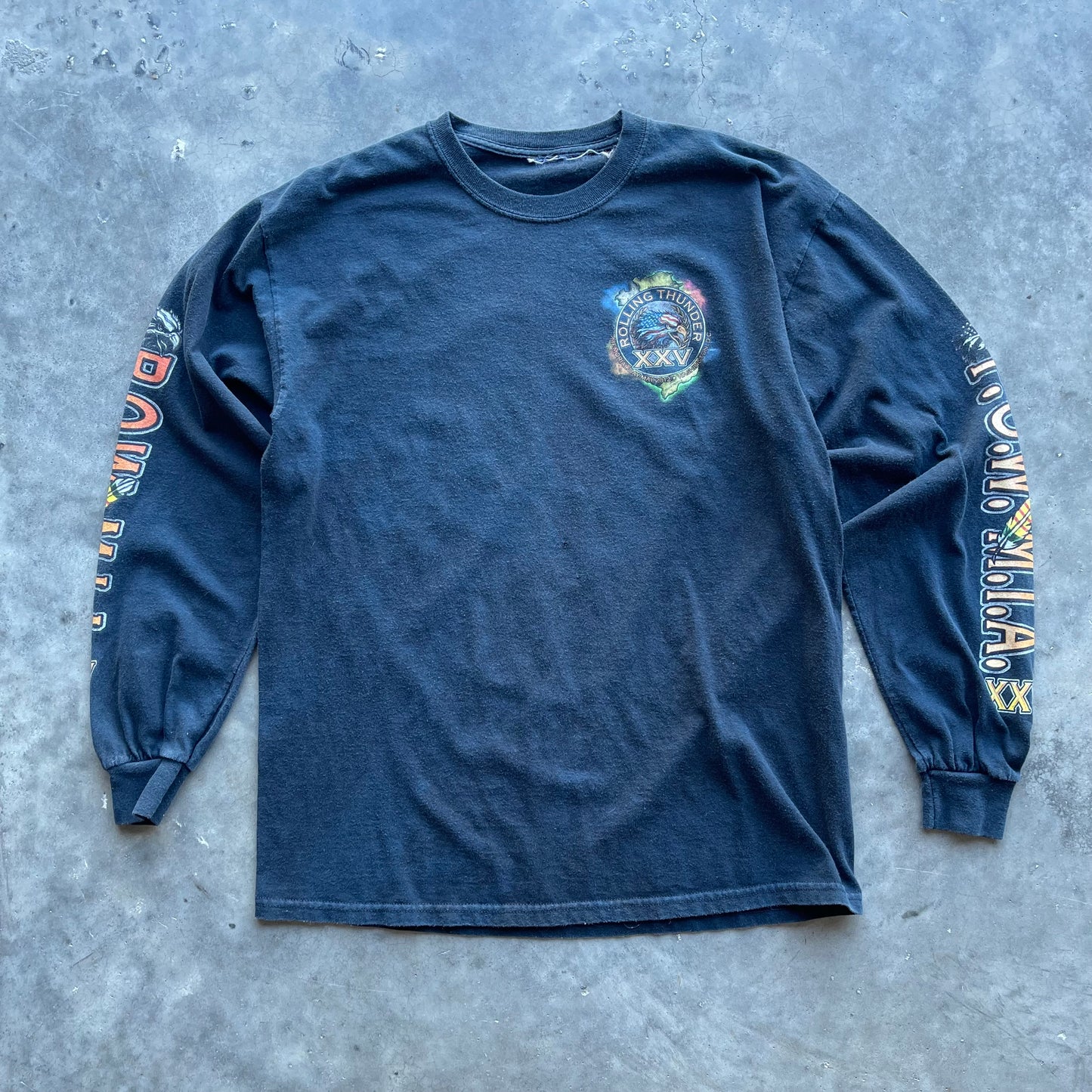 (M) 2012 Rolling Thunder Memorial Day Biker Long Sleeve Tee