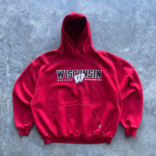 (L) 00s University of Wisconsin Badgers Cropped Fit Hoodie