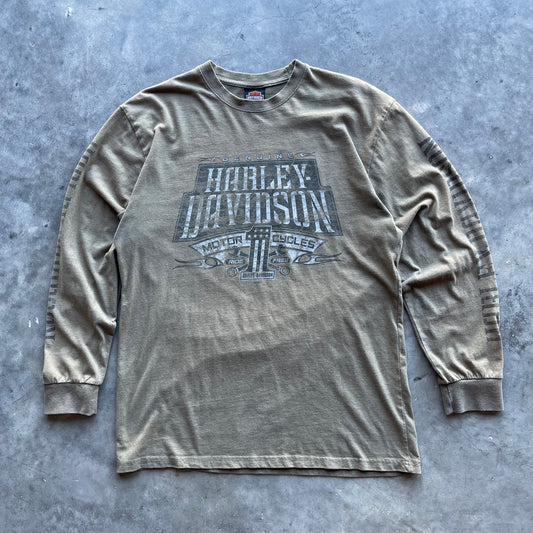 (L) Harley Davidson Chandler Eagle Brown Long Sleeve Tee
