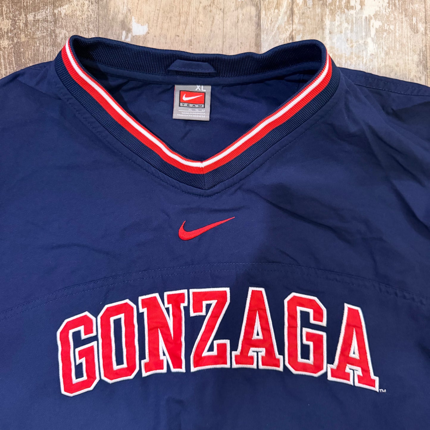 (L/XL) Vintage 2000s Gonzaga Nike Center Swoosh Pullover Windbreaker