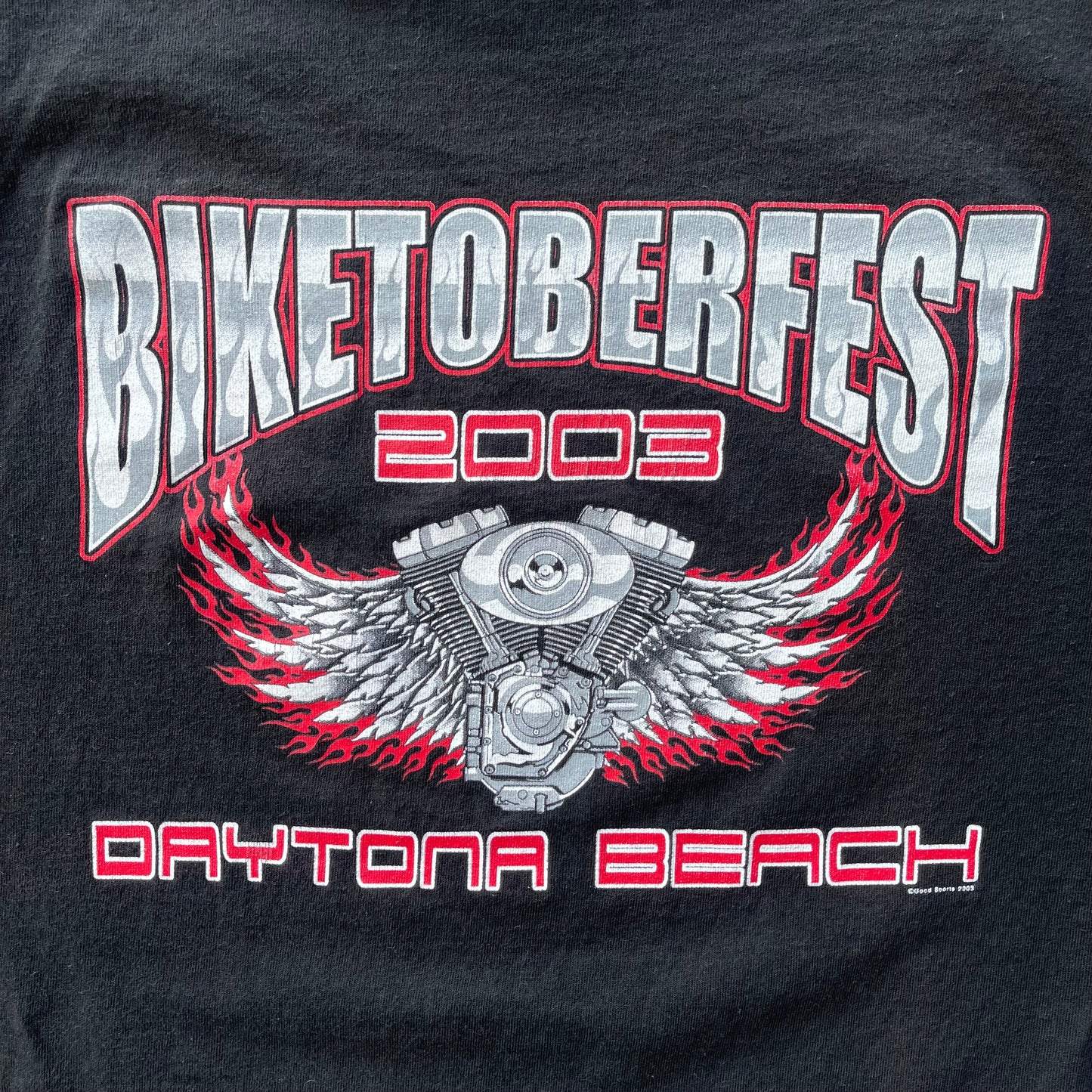(XL/2XL) ‘03 Bike Week Biketoberfest Center Flame Graphic Tee