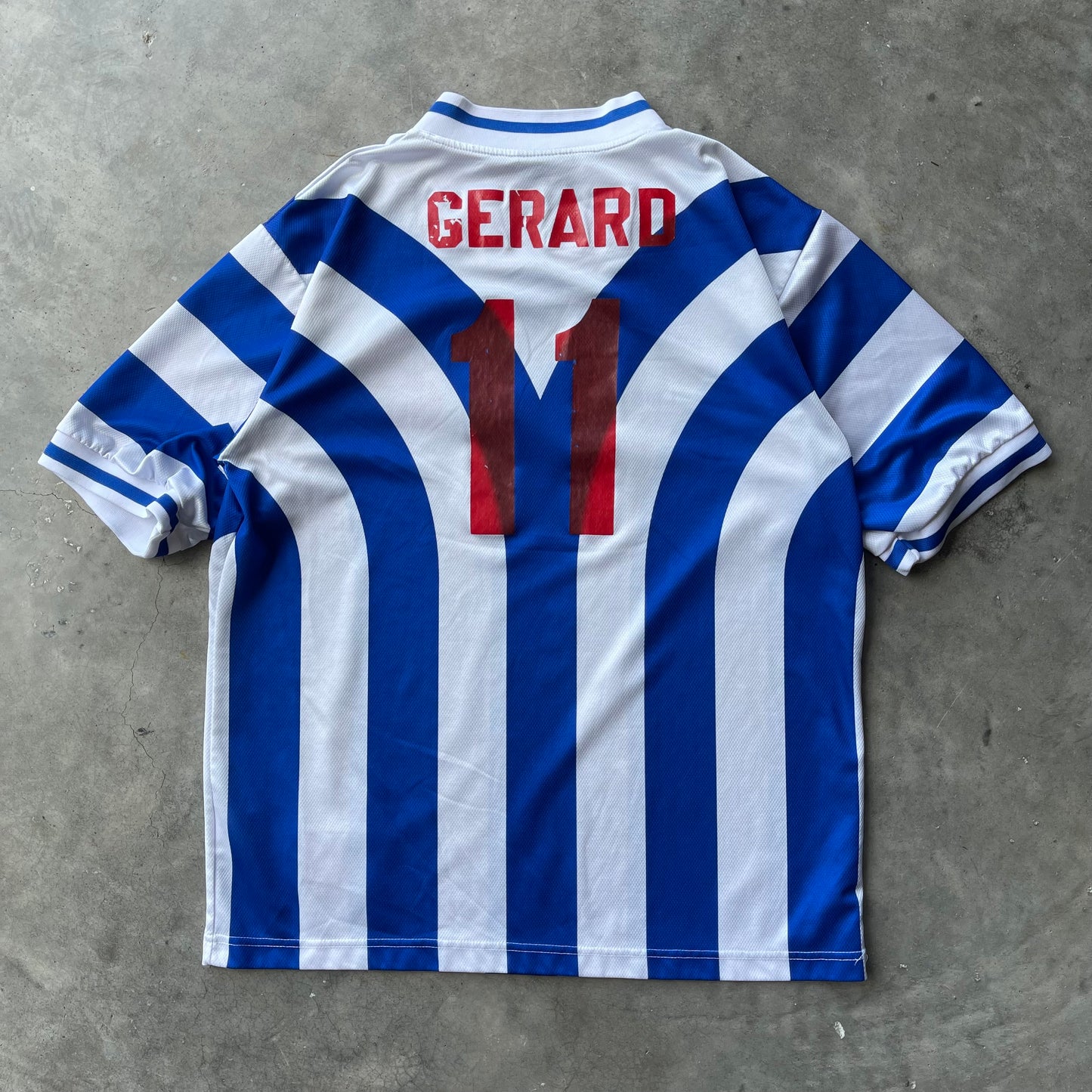 (M) Vintage Kelme White/Blue Soccer Jersey
