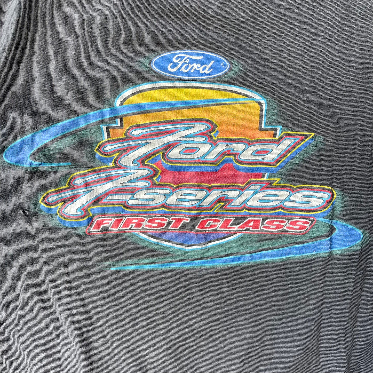 (M) 90s Ford 7 Series First Class Truck Graphic Thrashed Tee