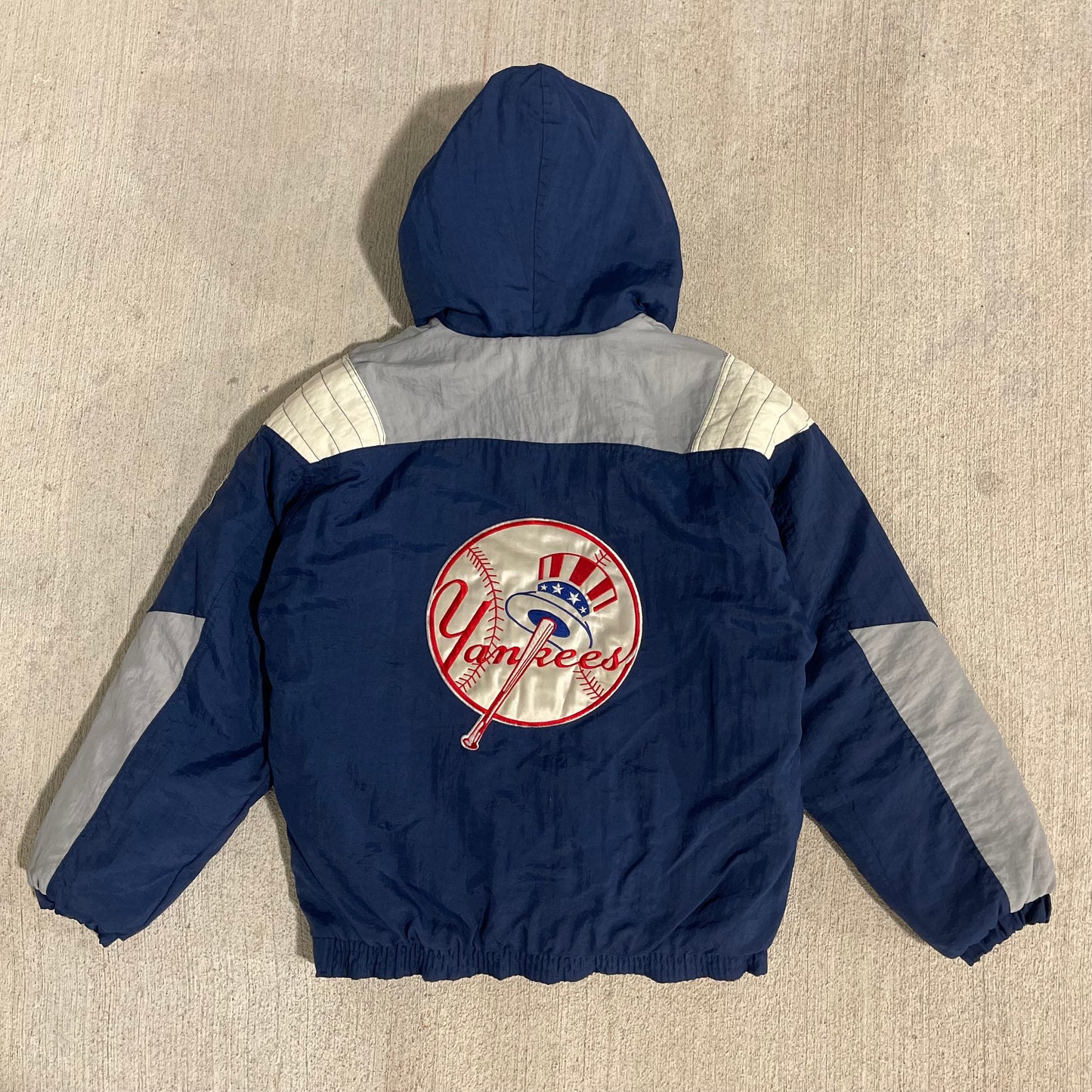 (S/M) 90s New York Yankees Pullover Puffer Jacket