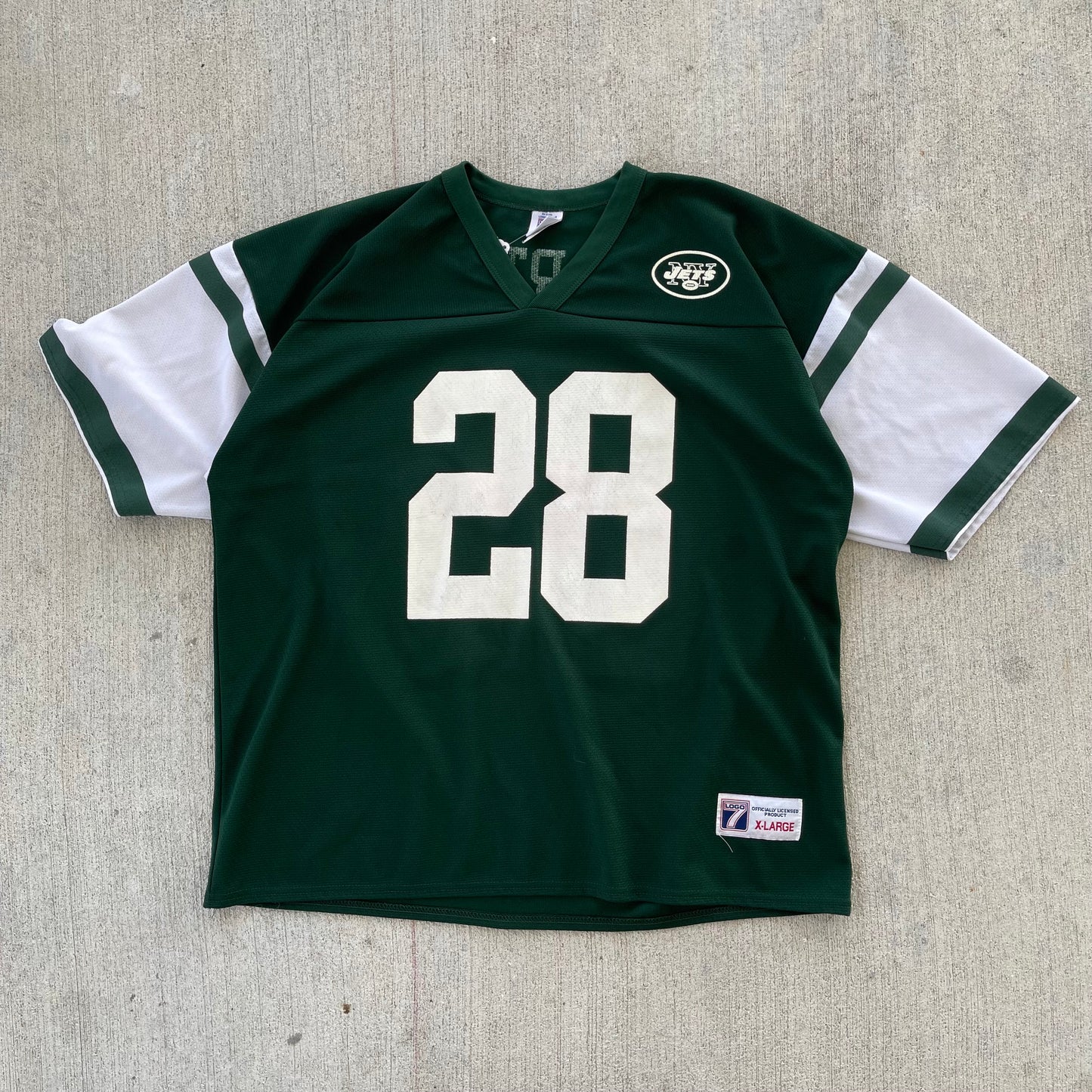 (XL) 90s New York Jets 'Curtis Martin' Cropped Fit Football Jersey