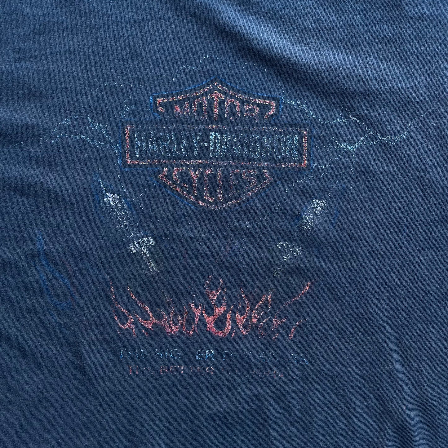 (M) Vintage Harley Davidson Faded Las Vegas Lightning Tee