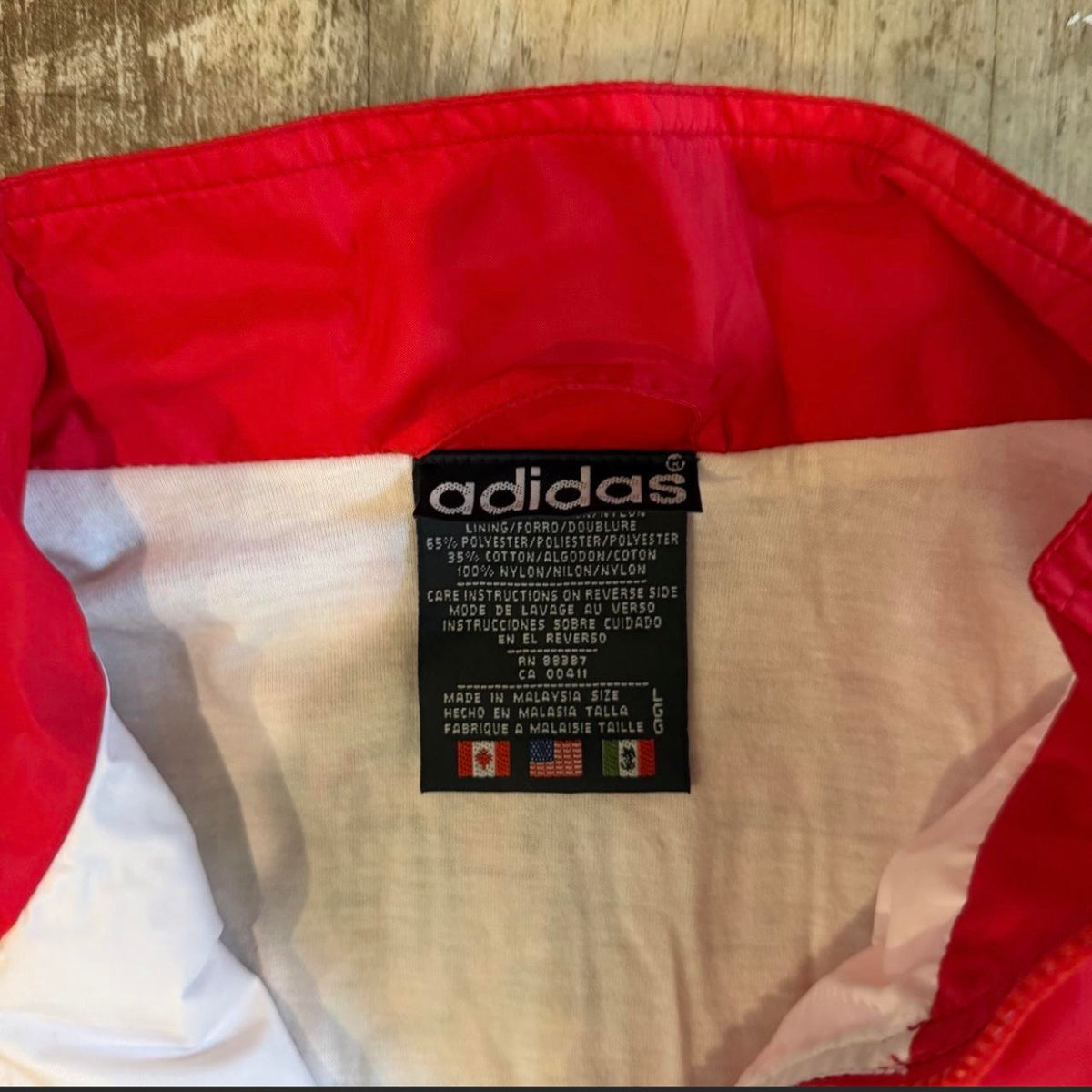 (L) Vintage 90s Adidas Nebraska Huskers Football Windbreaker Jacket