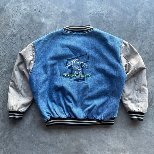 (XL) Vintage Disney "Tigger" Embroidered Varsity Bomber Jacket