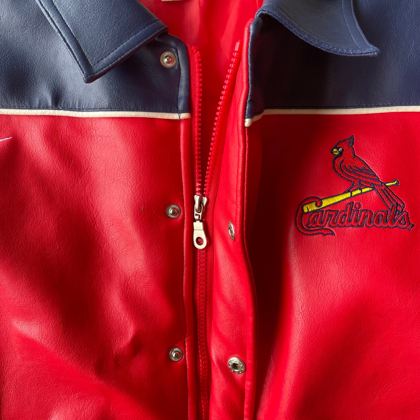 (M) 90s Nike St. Louis Cardinals Puff Leather Jacket