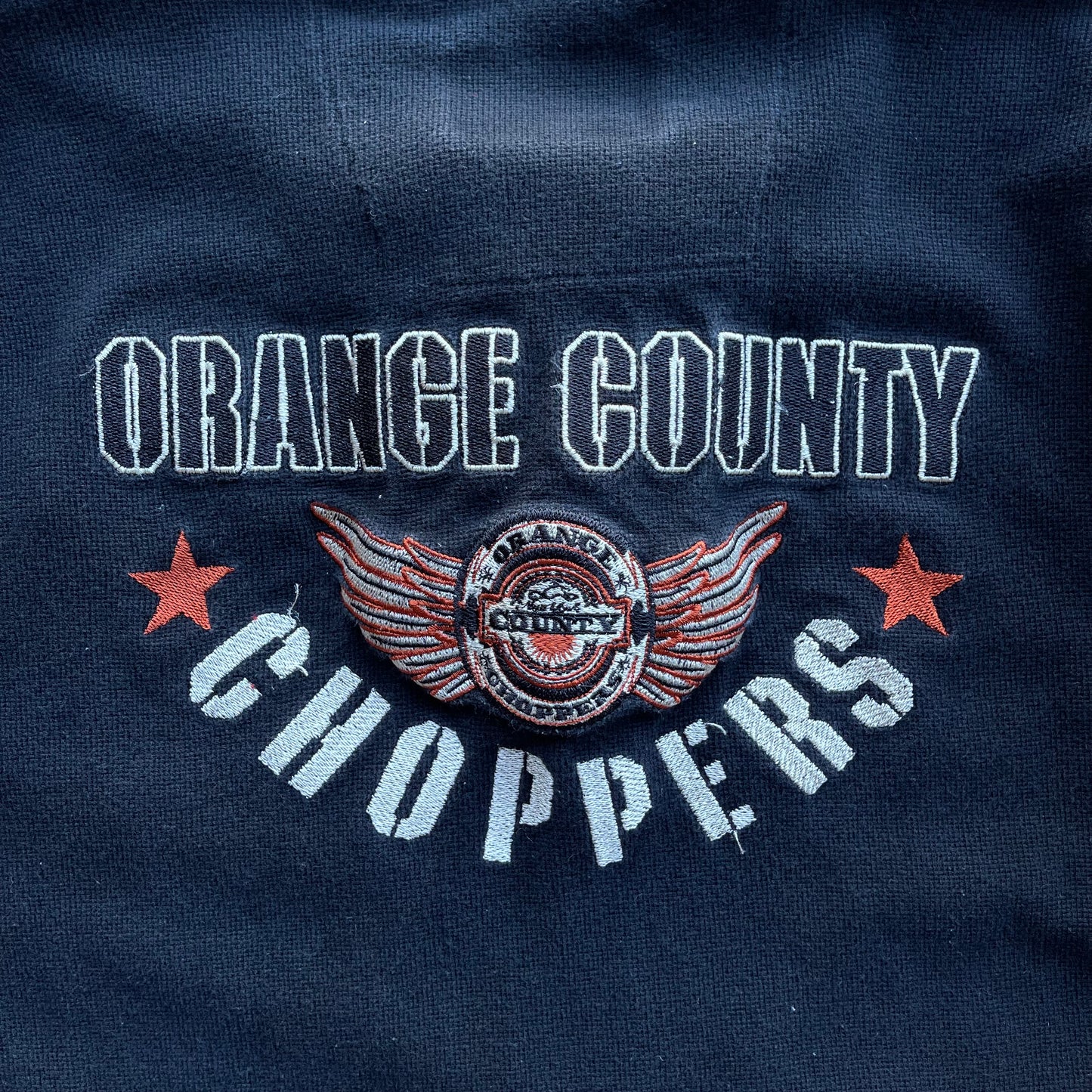(M) 00s Orange County Choppers Embroidered Thermal Long Sleeve Sweater