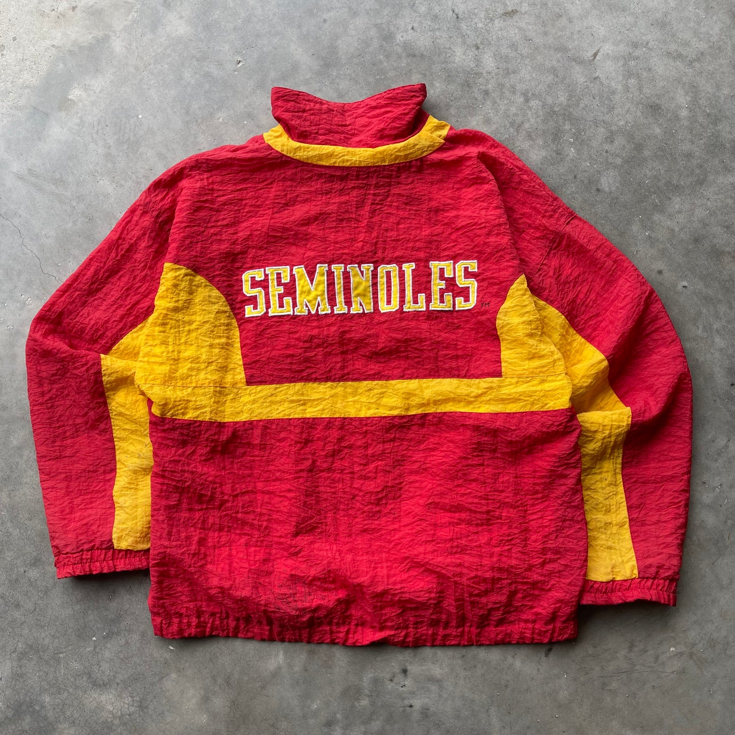 (L/XL) 90s Florida State University Seminoles FSU Apex One Pullover Windbreaker