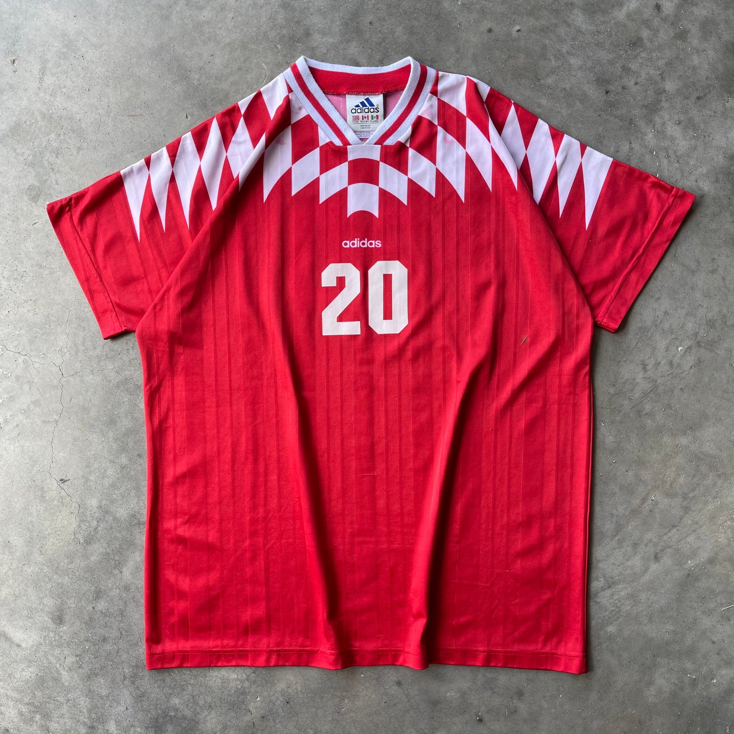 (XL) 90s Adidas Numbered Red Soccer Jersey