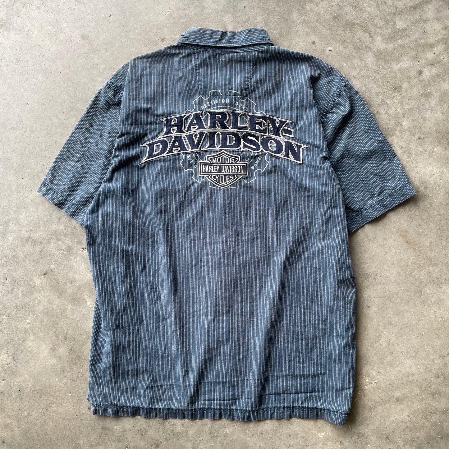 (XL) 00s Harley Davidson Button Up Embroidered Shirt