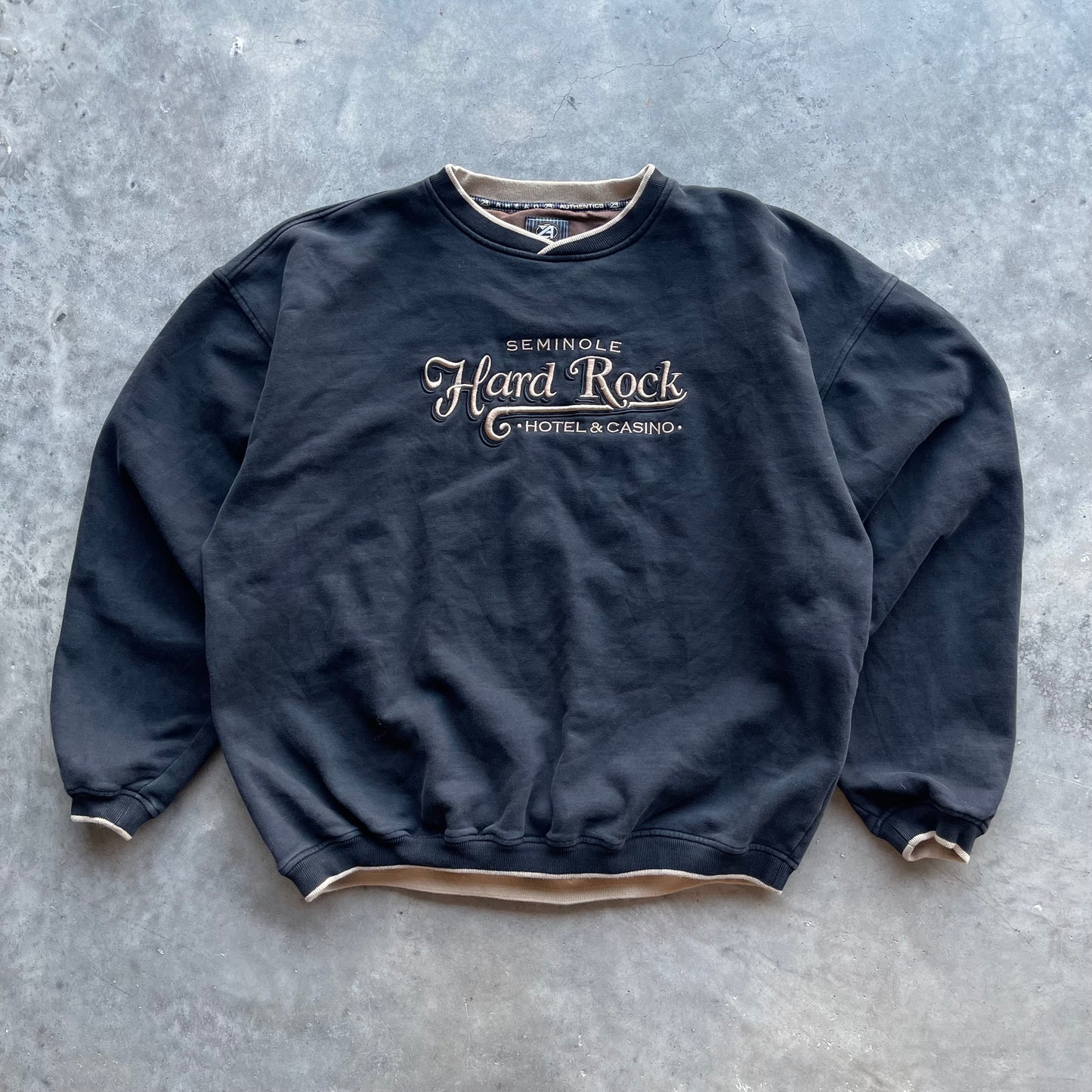 (XL) Vintage Hard Rock Casino Embroidered Heavyweight Crewneck