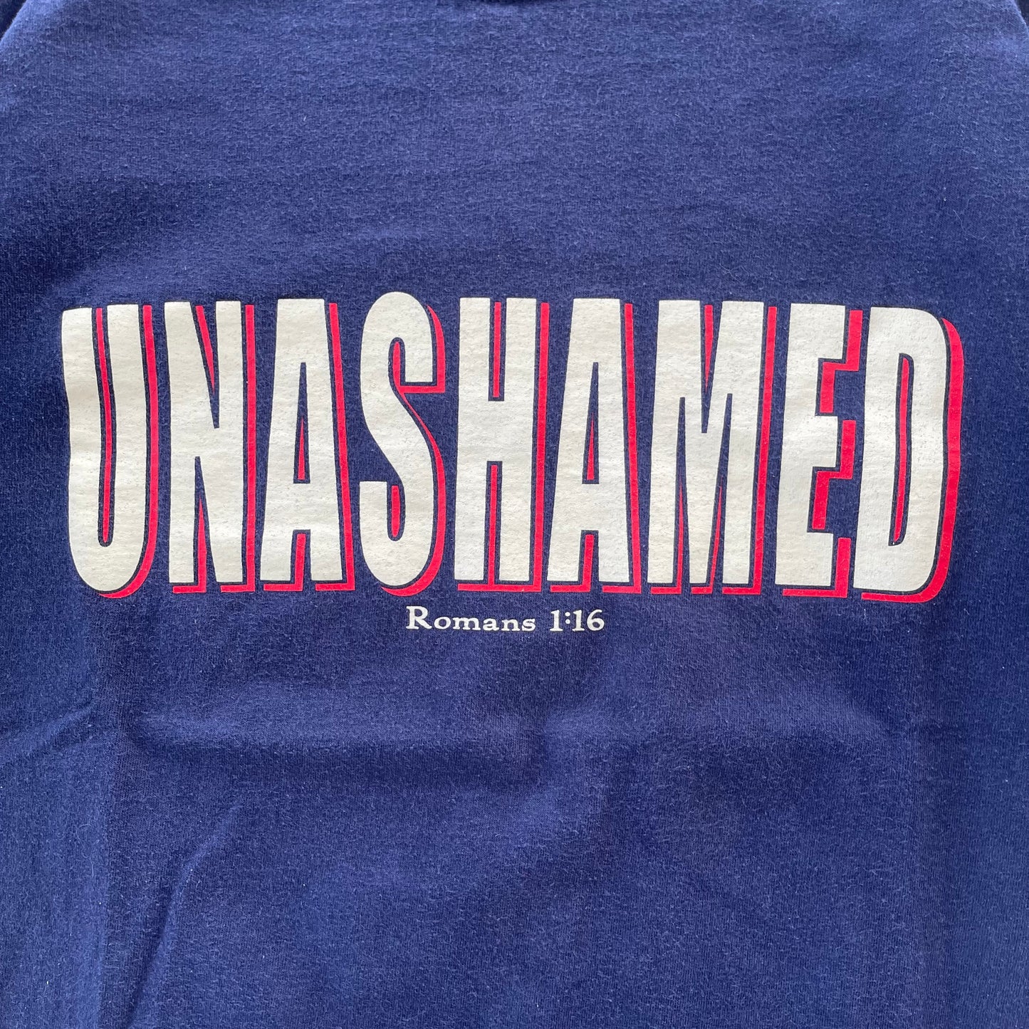 (M) 90s 'Unashamed' Bible Verse Jesus Tee