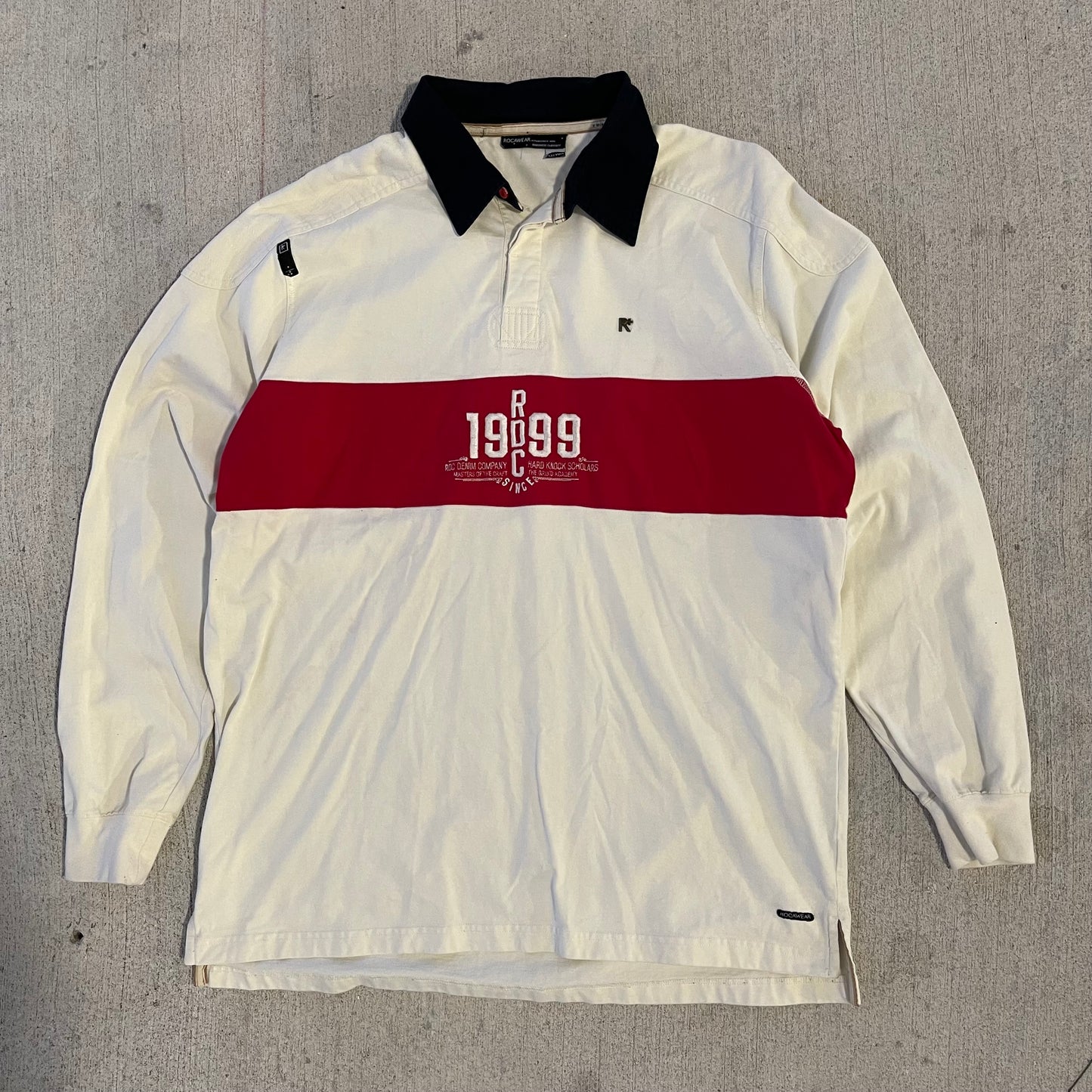 (XL) 90s Rocawear Long Sleeve Rugby Polo