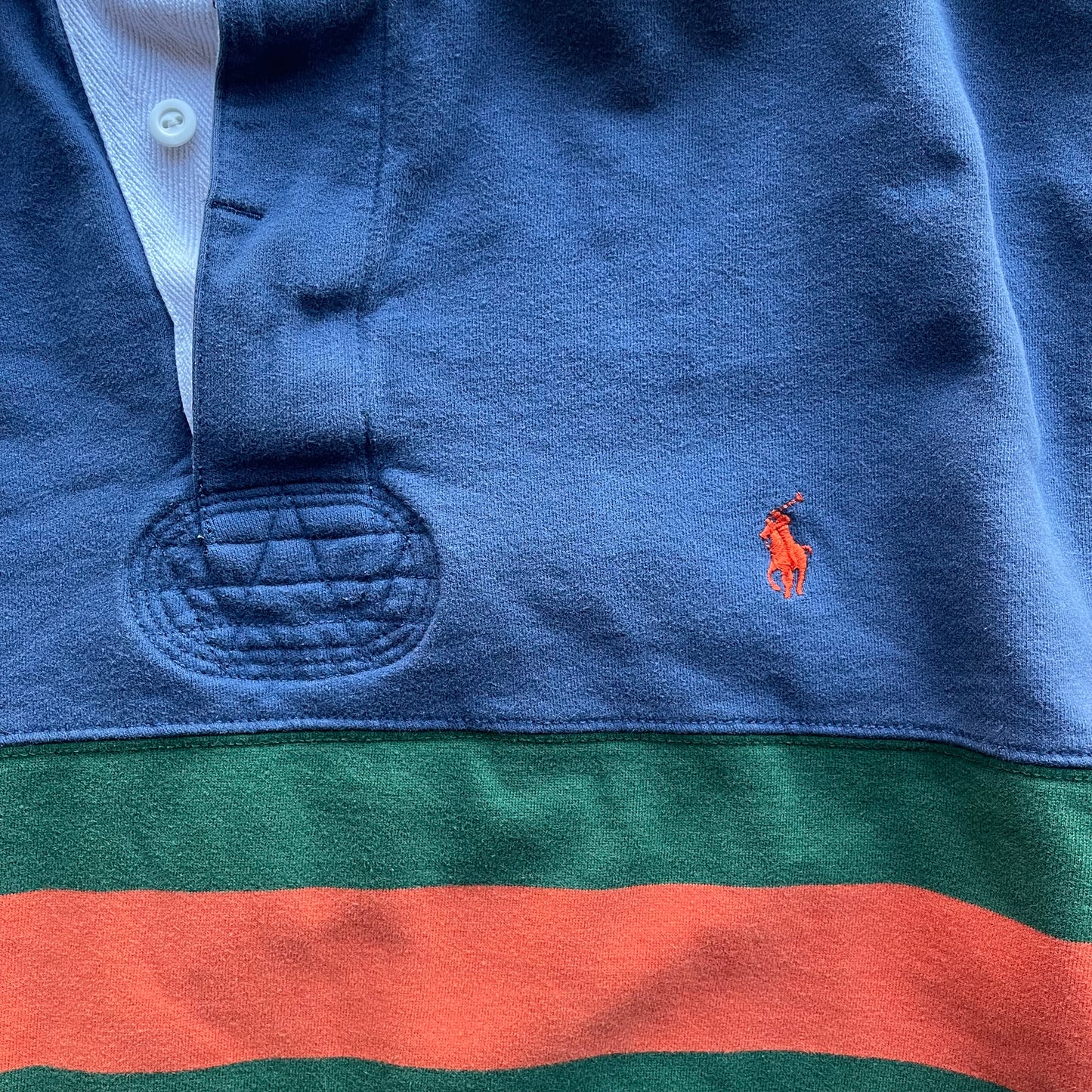 (XL) Vintage Polo Ralph Lauren Blue Rugby Long Sleeve