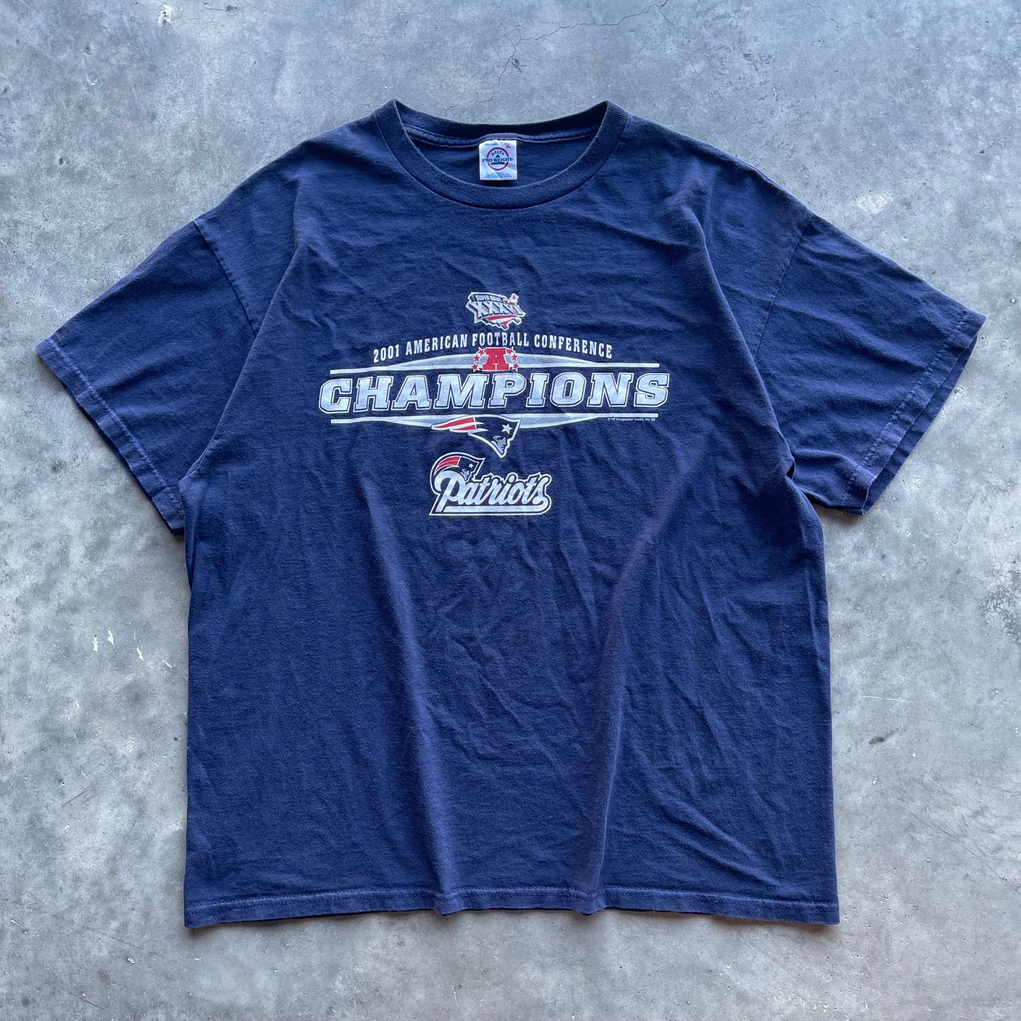 (XL) '01 New England Patriots Champions Tee