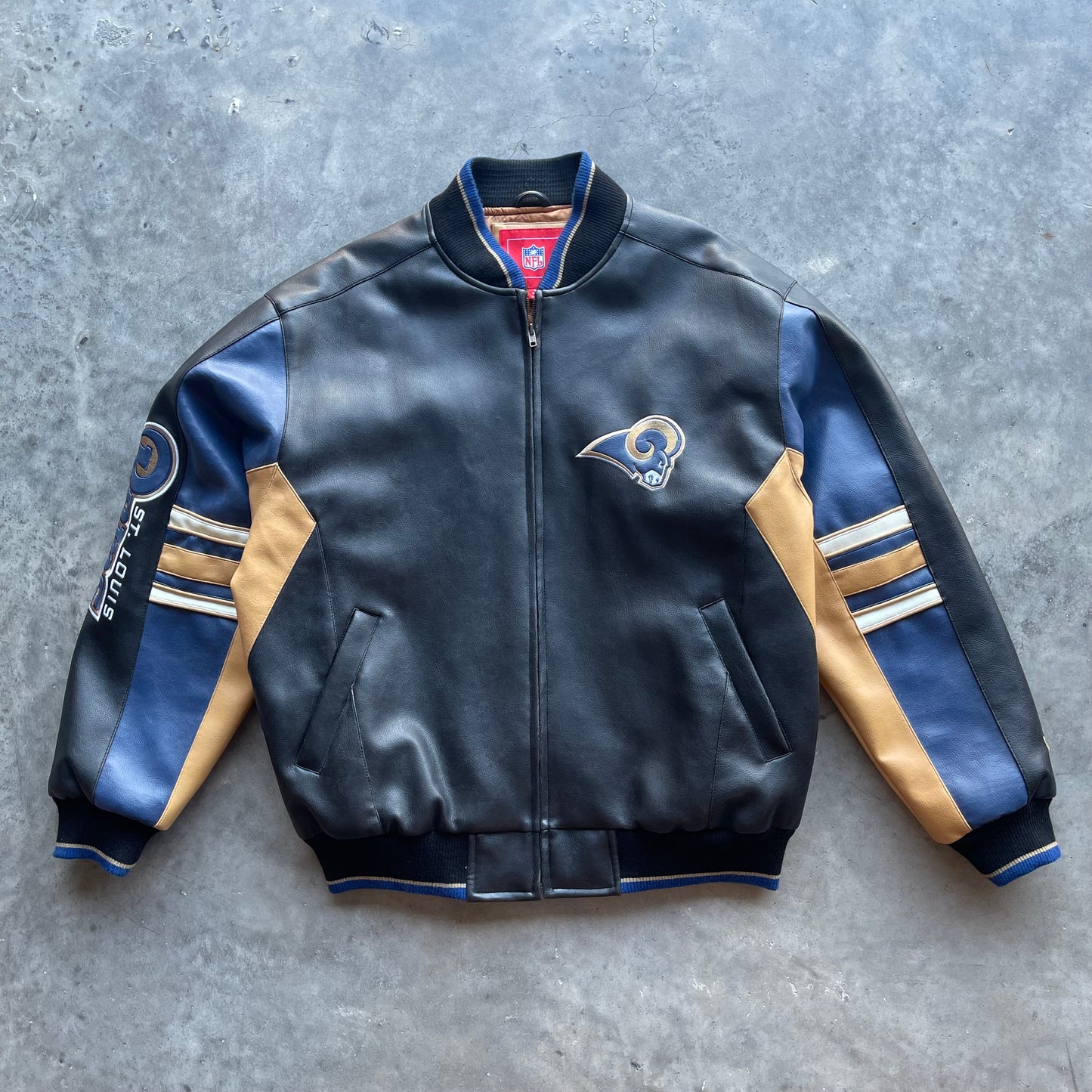 (XL) Vintage St. Louis Rams Leather Jacket