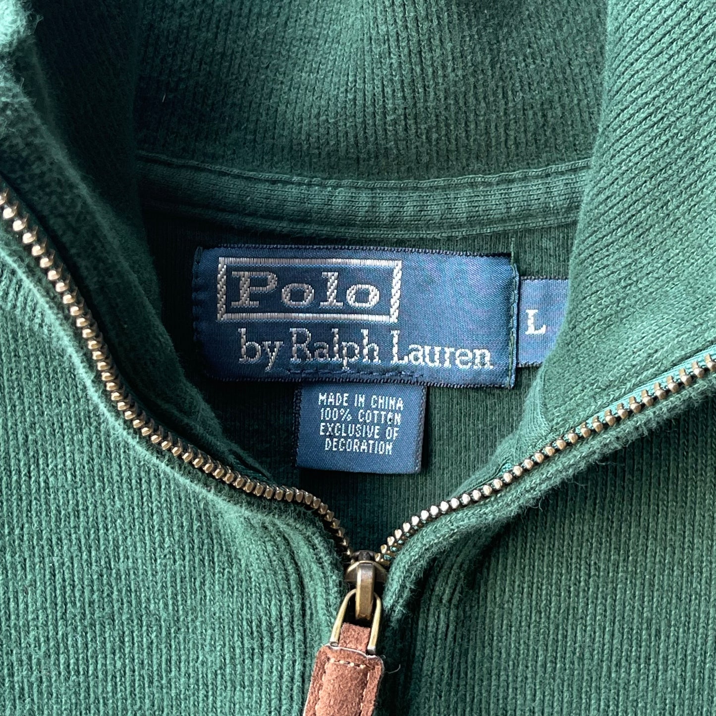 (M/L) Vintage Polo Ralph Lauren Green Quarter Zip Sweater