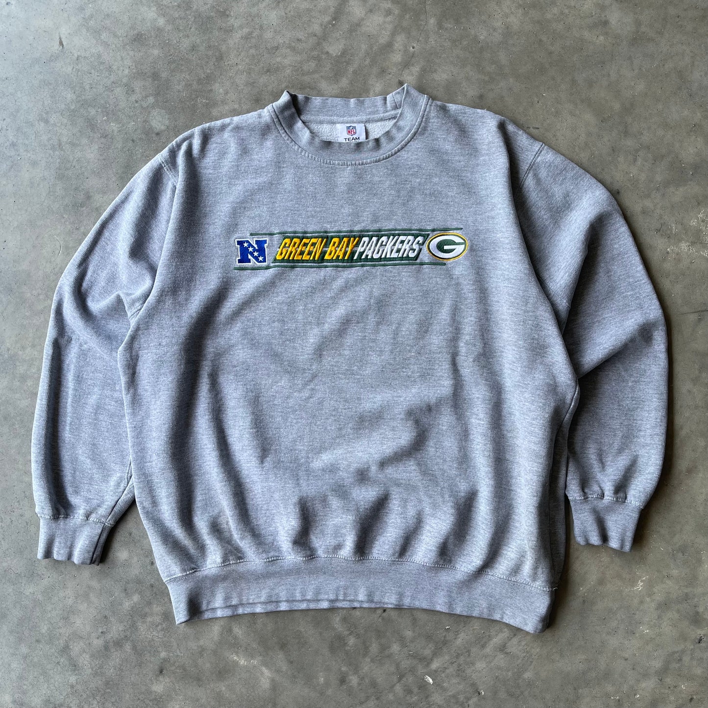 (L) 00s Green Bay Packers Embroidered Crewneck