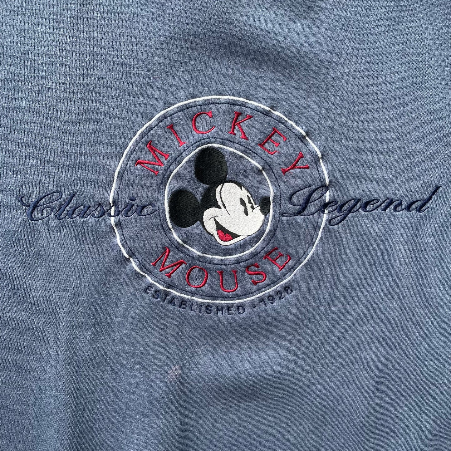 (L) Vintage Disney Mickey Mouse Embroidered Logo Crewneck