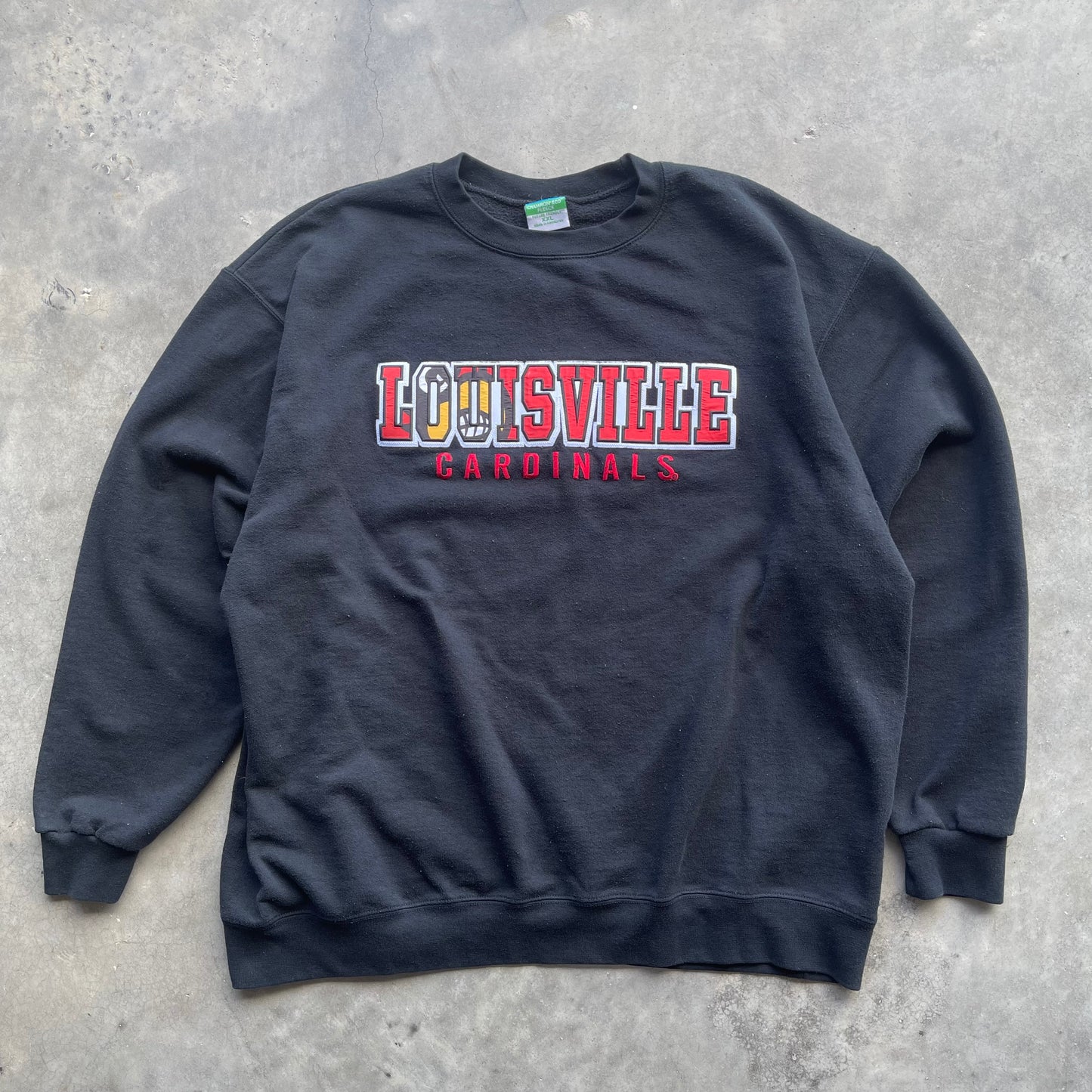 (XL/2XL) 00s University of Louisville Cardinals Embroidered Crewneck