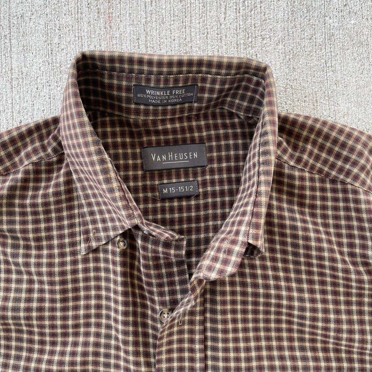 (M/L) 90s Van Heusen Plaid Short Sleeve Shirt
