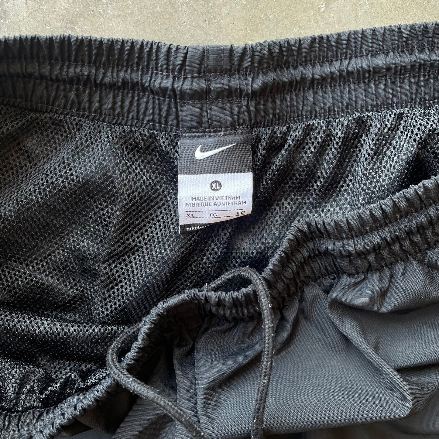 (XL) Nike Black White Lined Straight Leg Track Pants