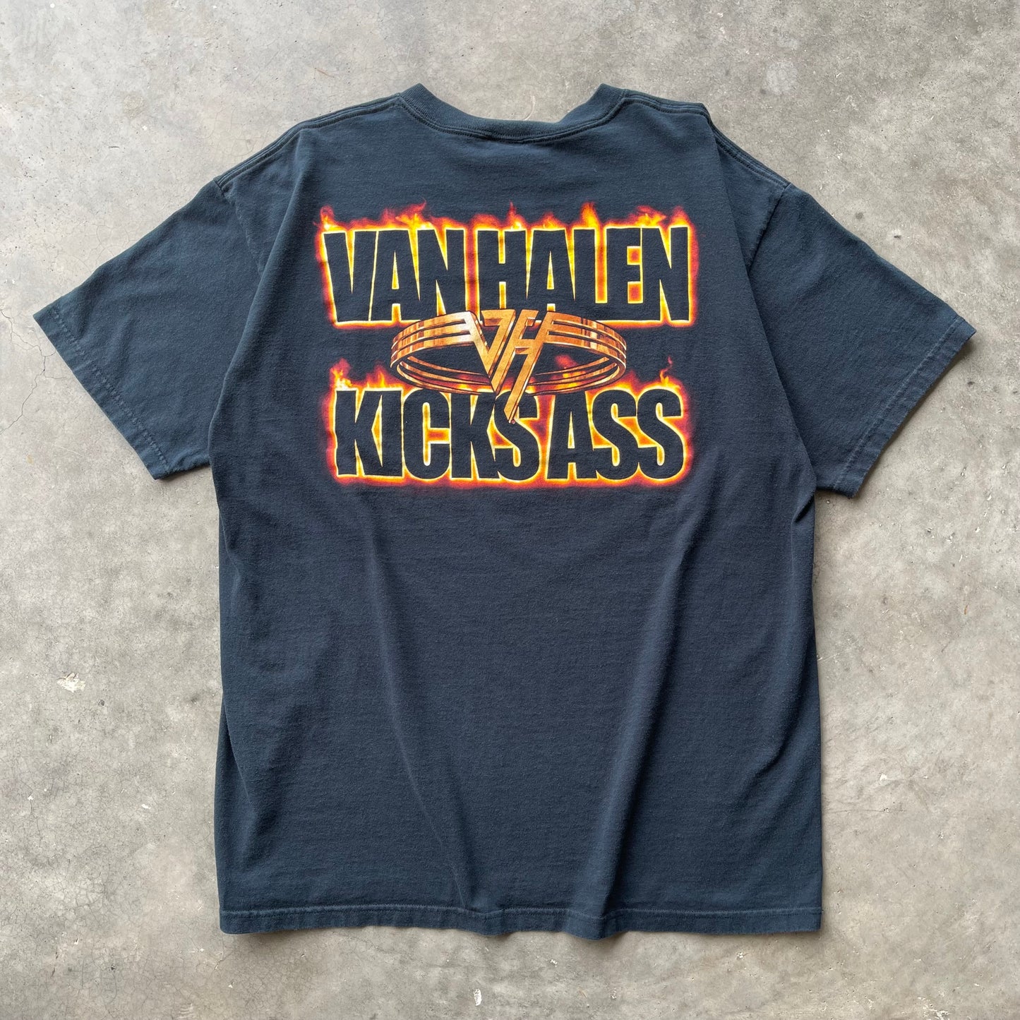 (XL) '05 Van Halen Kicks Ass Flaming Ring Tour Graphic Tee