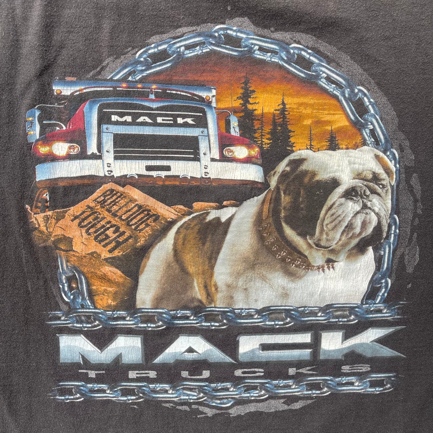 (2XL/3XL) Y2K Mack Truck Bulldog Graphic Chain Logo Tee