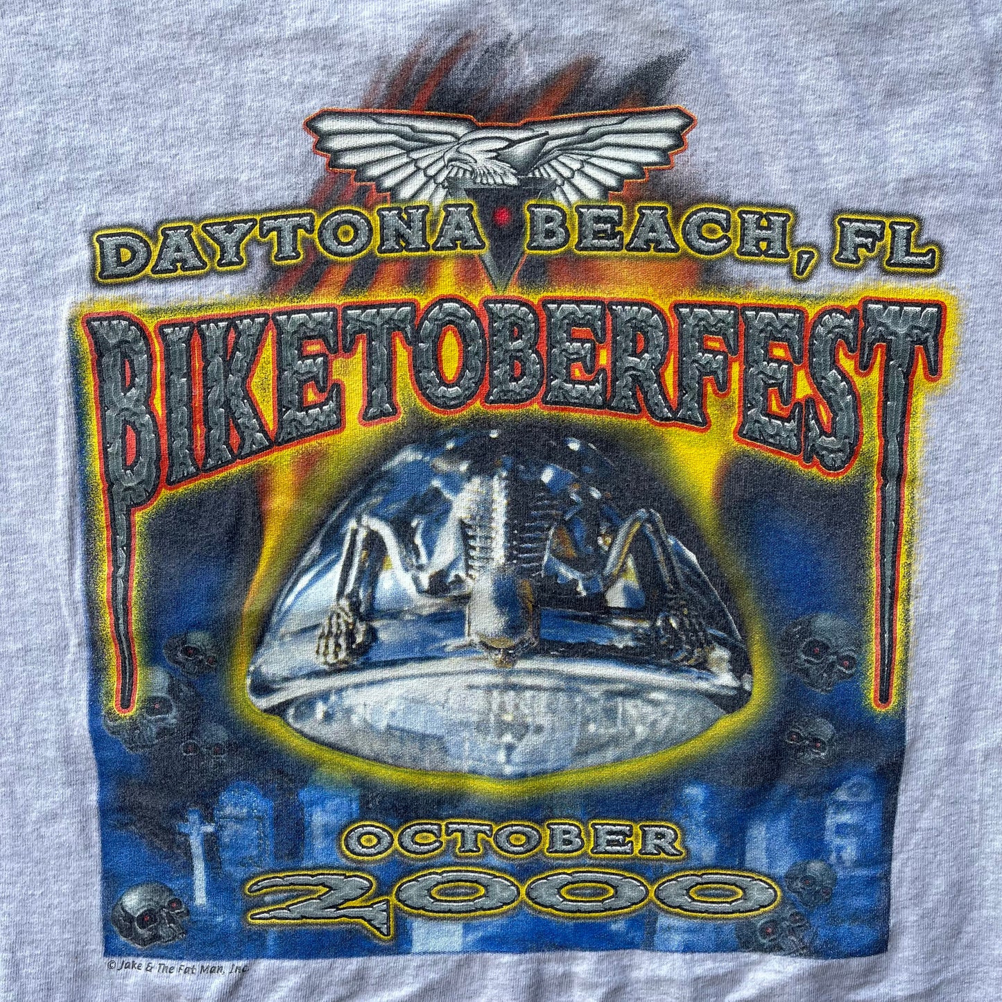 (XL) ‘00 Bike Week Biketoberfest Chrome Skeleton Graphic Tee