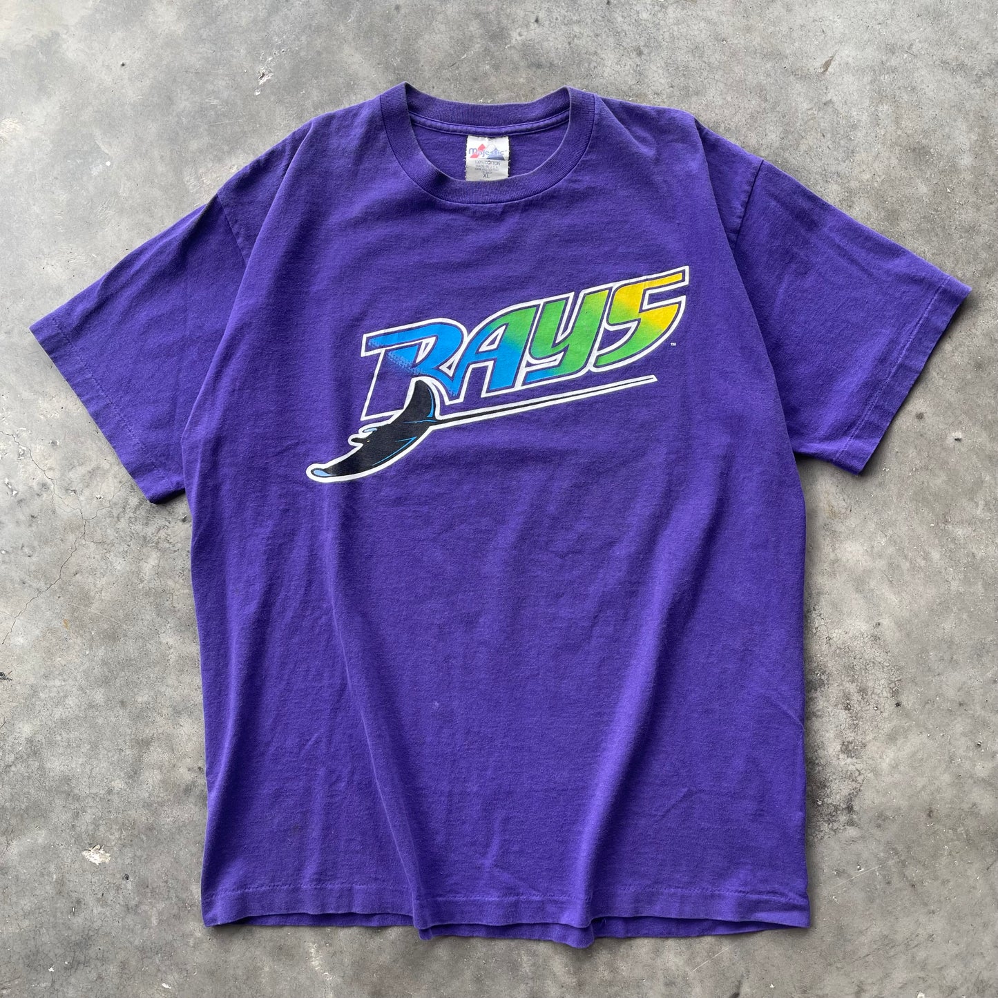 (L) 90s Tampa Bay Rays MLB Graphic Logo Tee