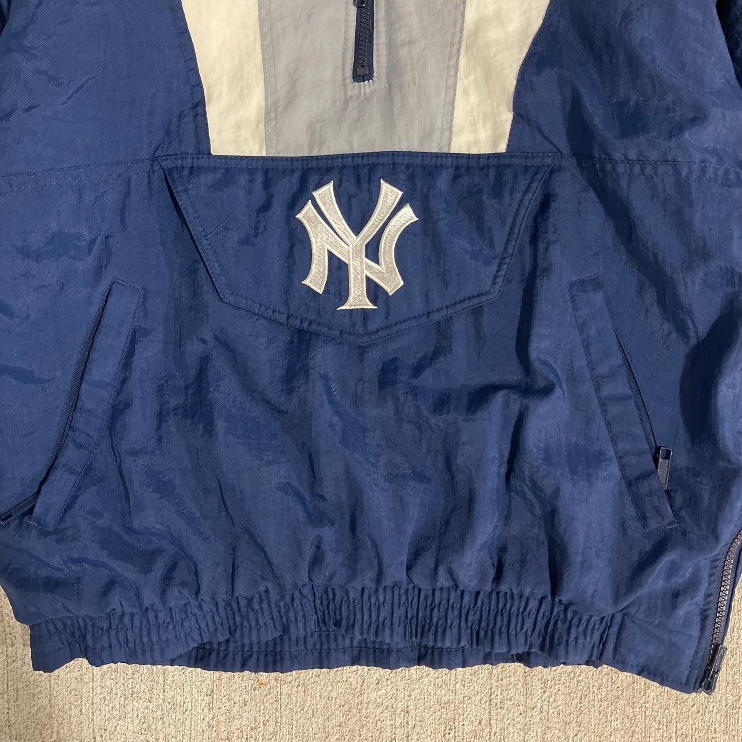 (S/M) 90s New York Yankees Pullover Puffer Jacket