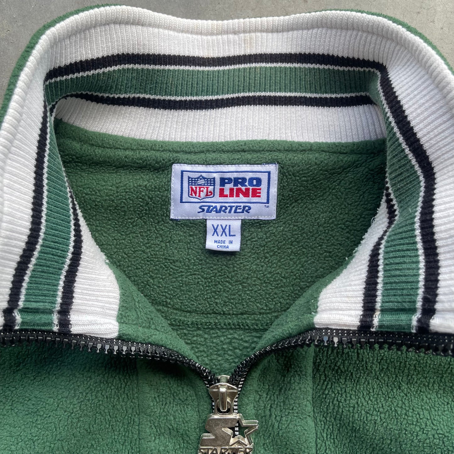 (2XL) 90s New York Jets NFL Starter Quarter Zip Sweater