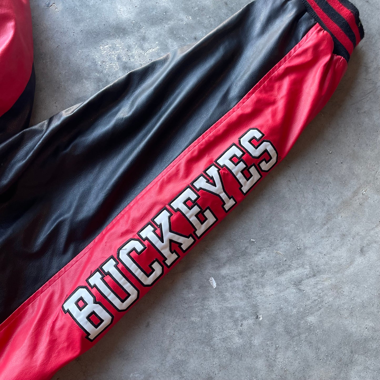 (XL) Vintage Ohio State University Buckeyes Leather Jacket