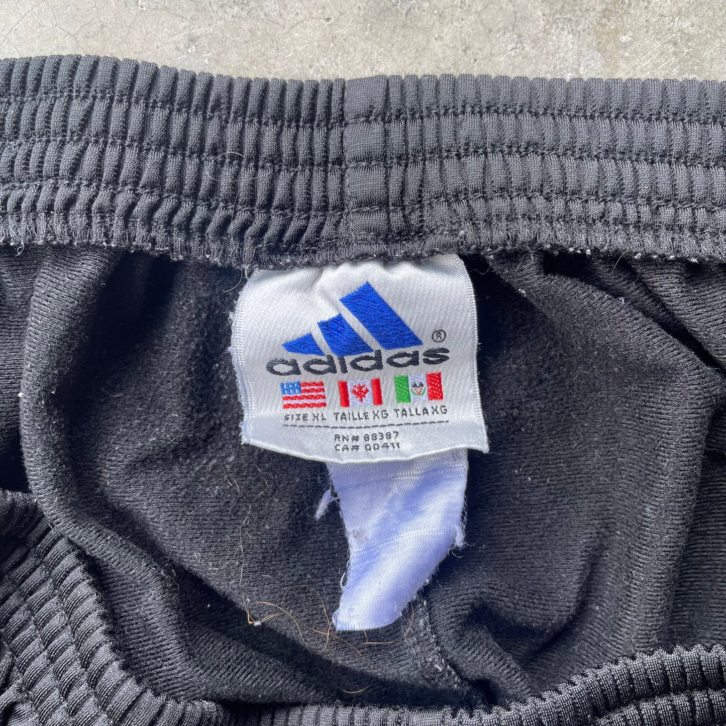 (XL) 90s Adidas Black Tearaway Track Pants