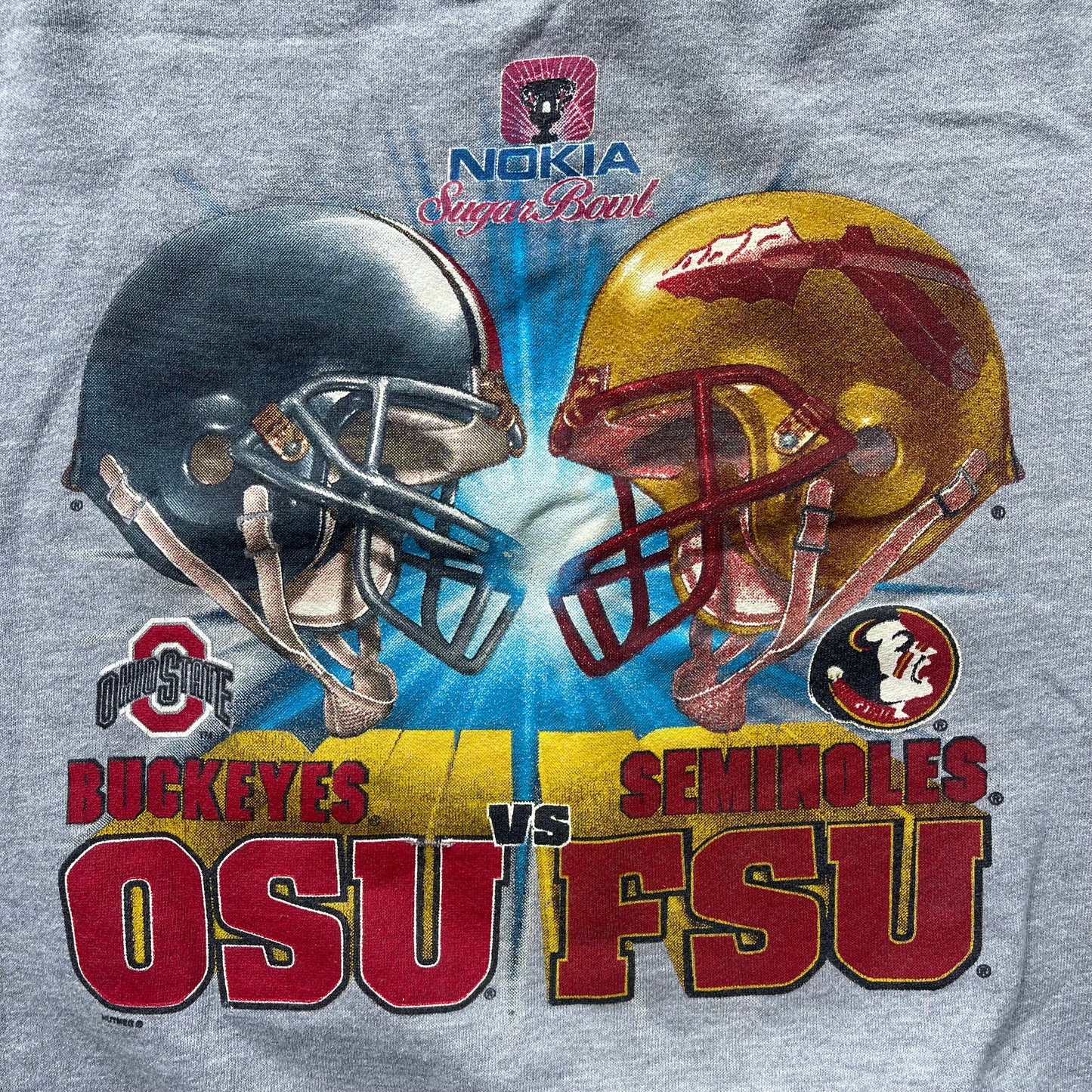 (M) OSU vs FSU Nokia Sugar Bowl College Football Helmet Graphic Crewneck