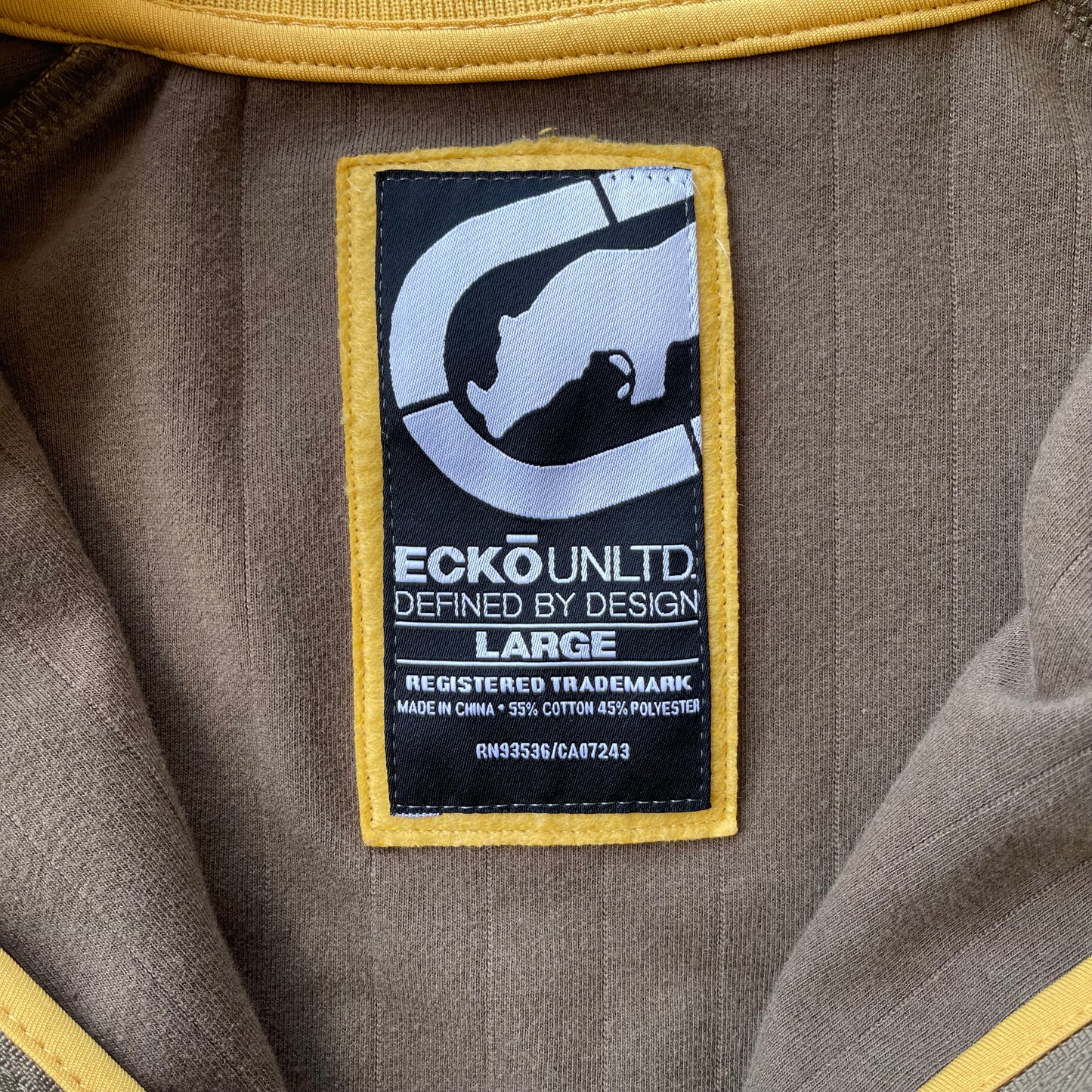(L) Y2K Ecko Unltd Multi Colored Full Zip Brown Jacket