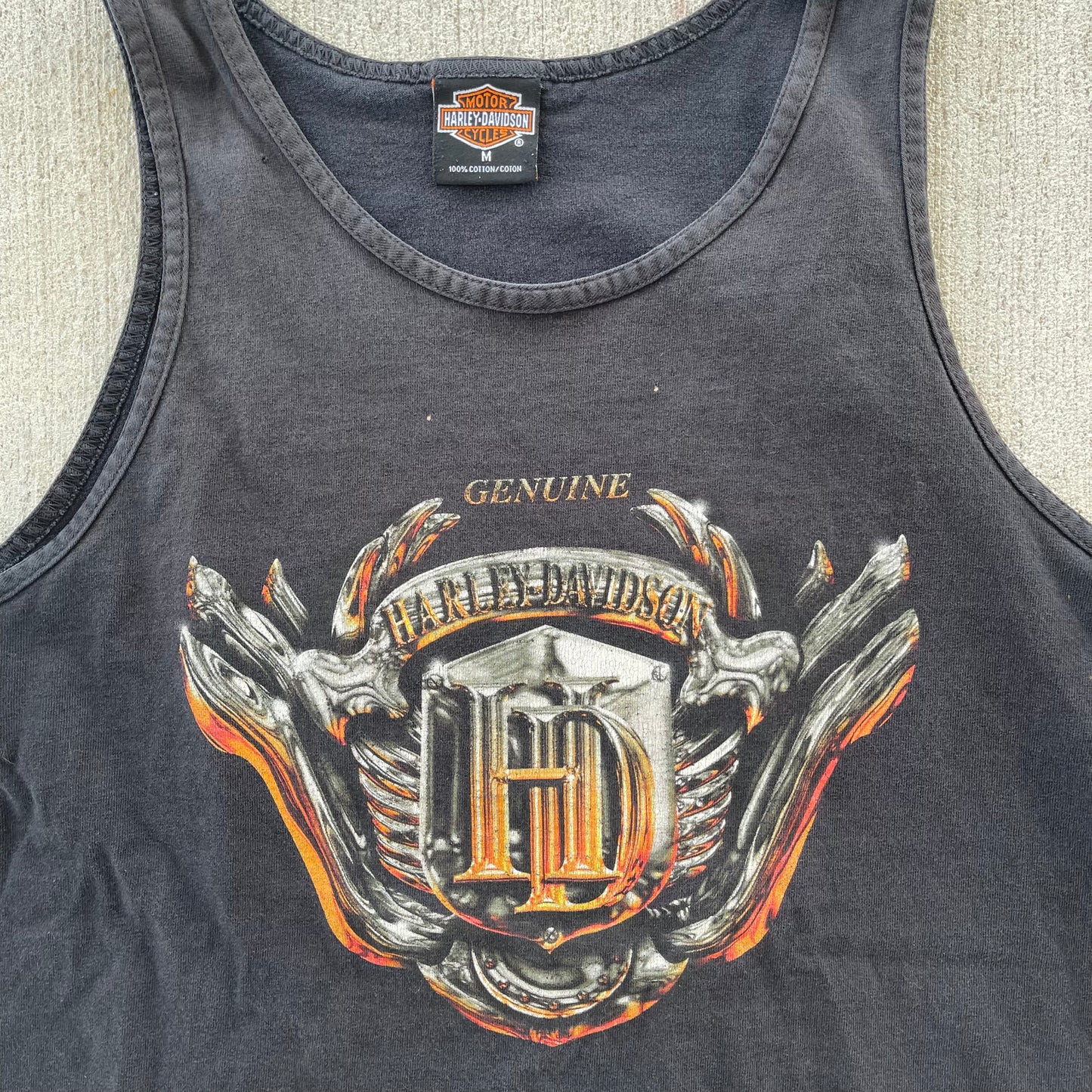 (S) 00s Harley Davidson 'Cedar River' Tank Tee