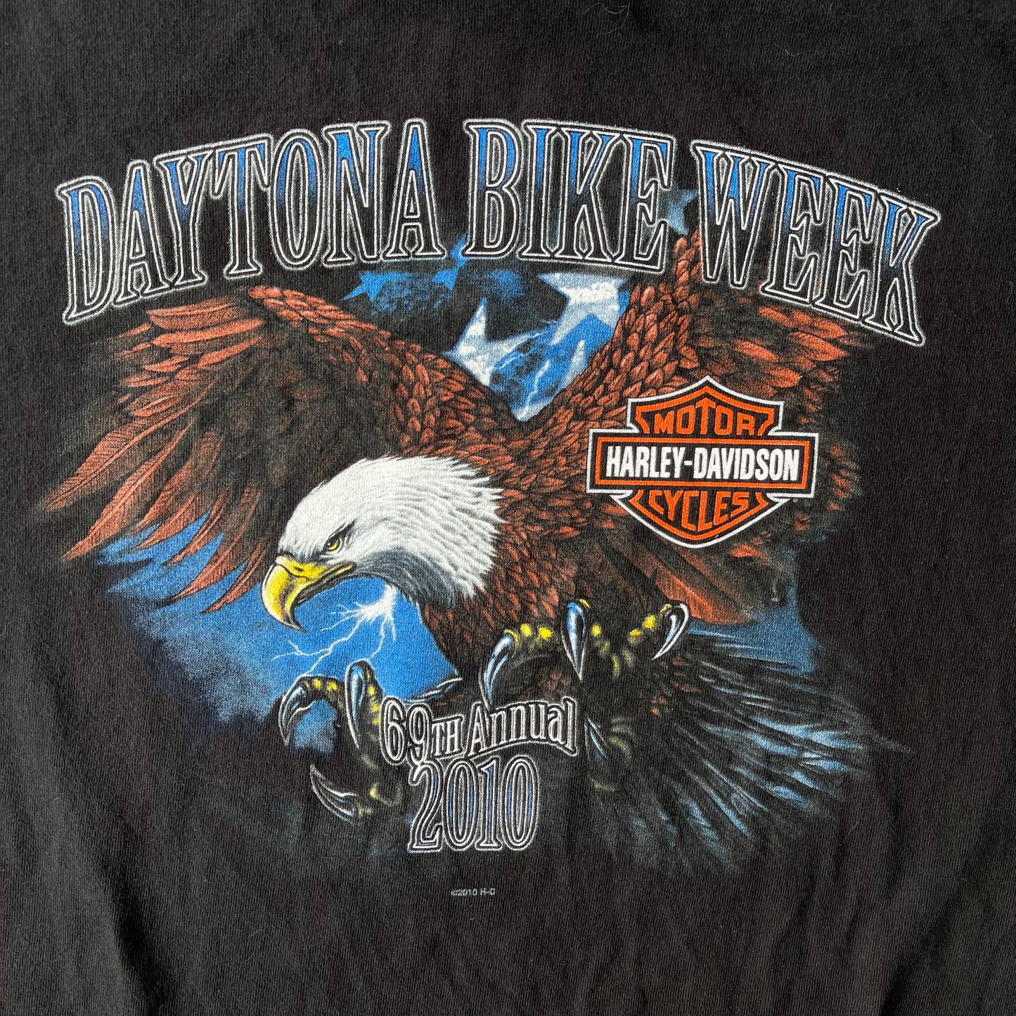(L) 2010 Harley Davidson Blue Thunder Eagle Orlando, FL Tee