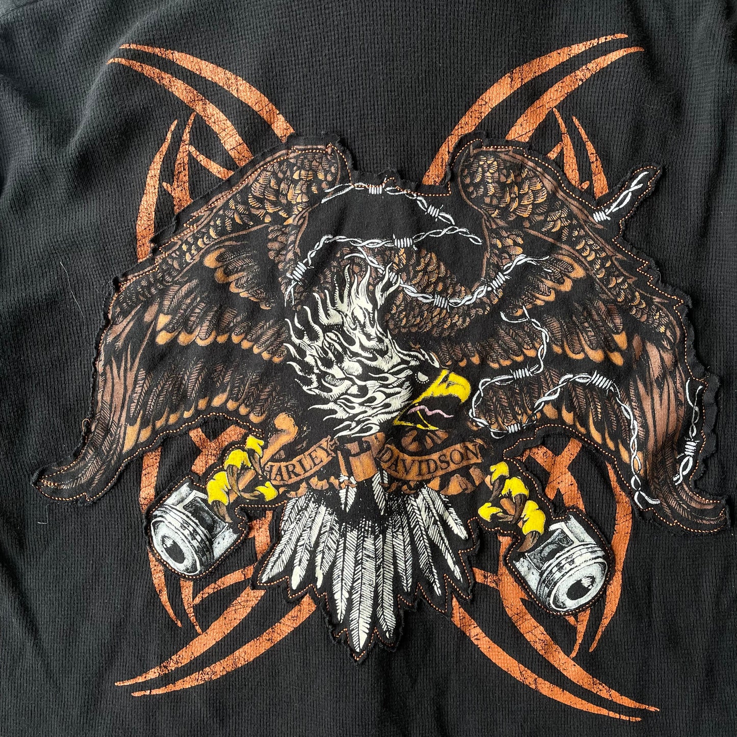 (XL) 00s Harley Davidson ‘Chained Eagle’ Full Zip Hoodie