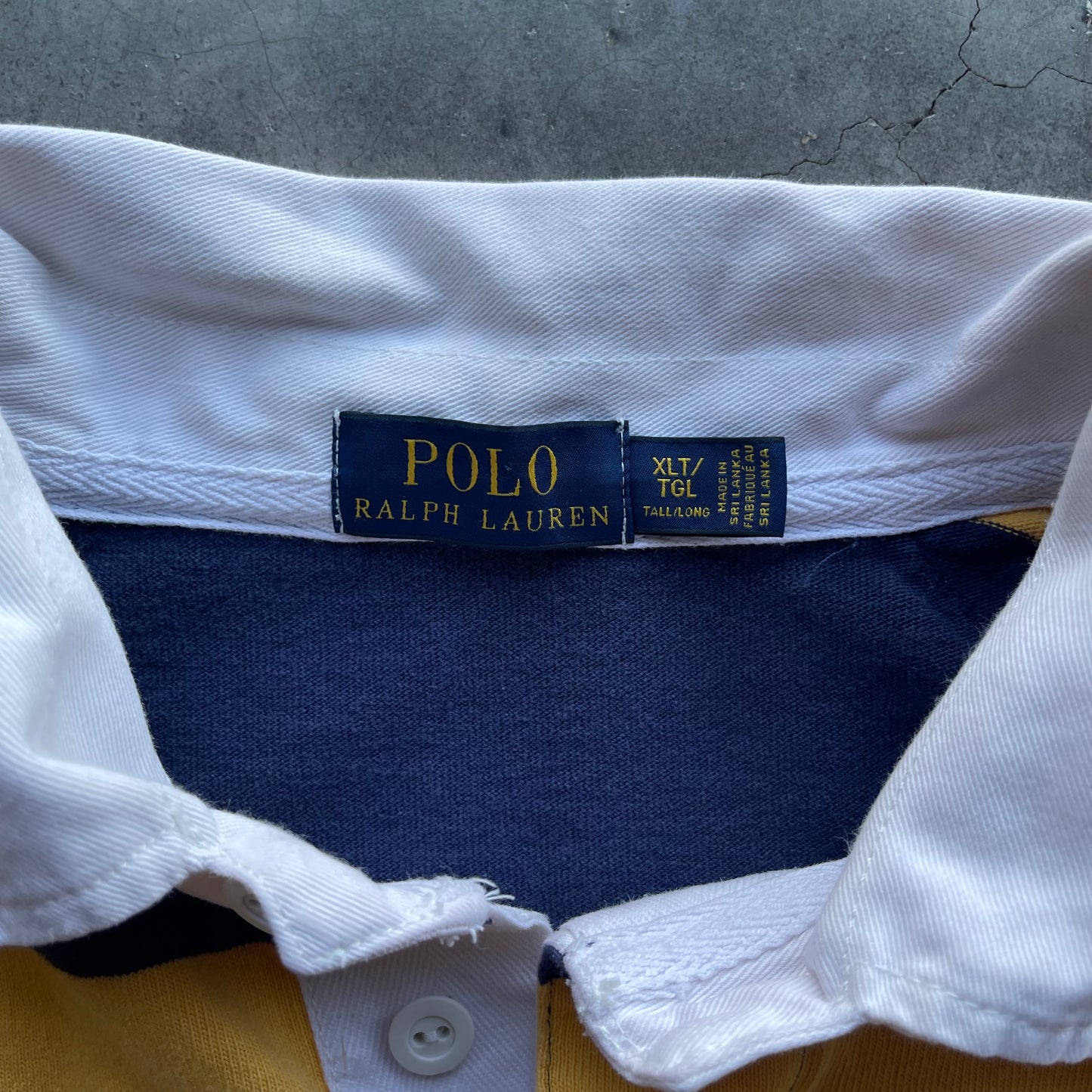 (XL) Polo Ralph Lauren Yellow Striped Rugby Long Sleeve
