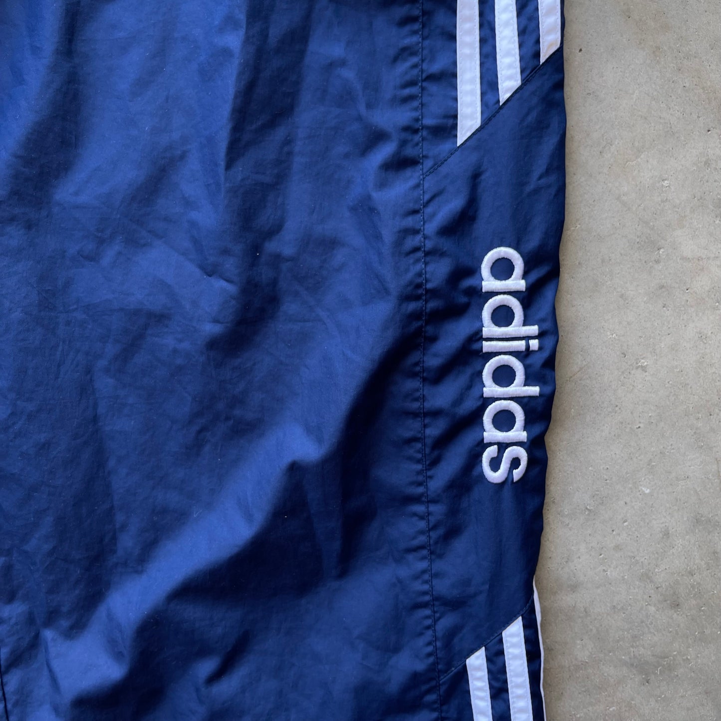 (L) 00s Adidas Navy Blue Straight Leg Spell Out Track Pants