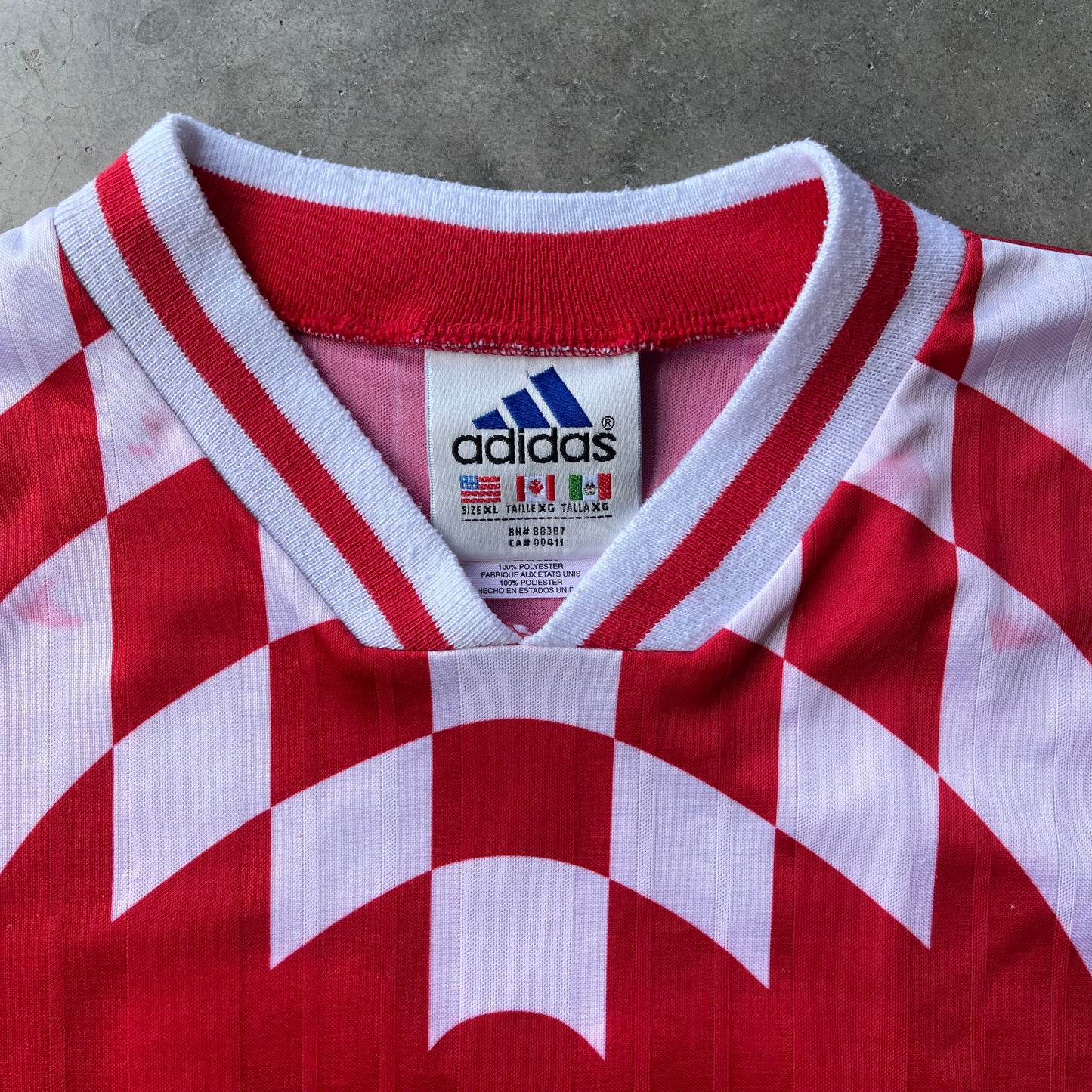 (XL) 90s Adidas Numbered Red Soccer Jersey