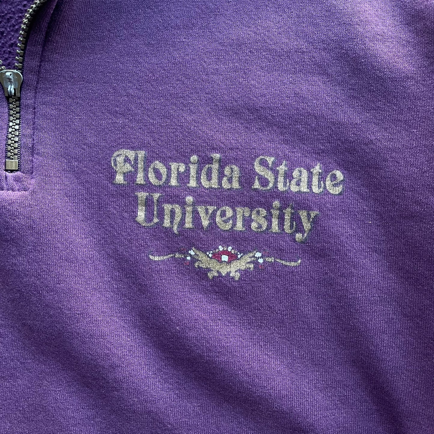 (XL) 90s Florida State University Seminoles Quarter Zip Sweater